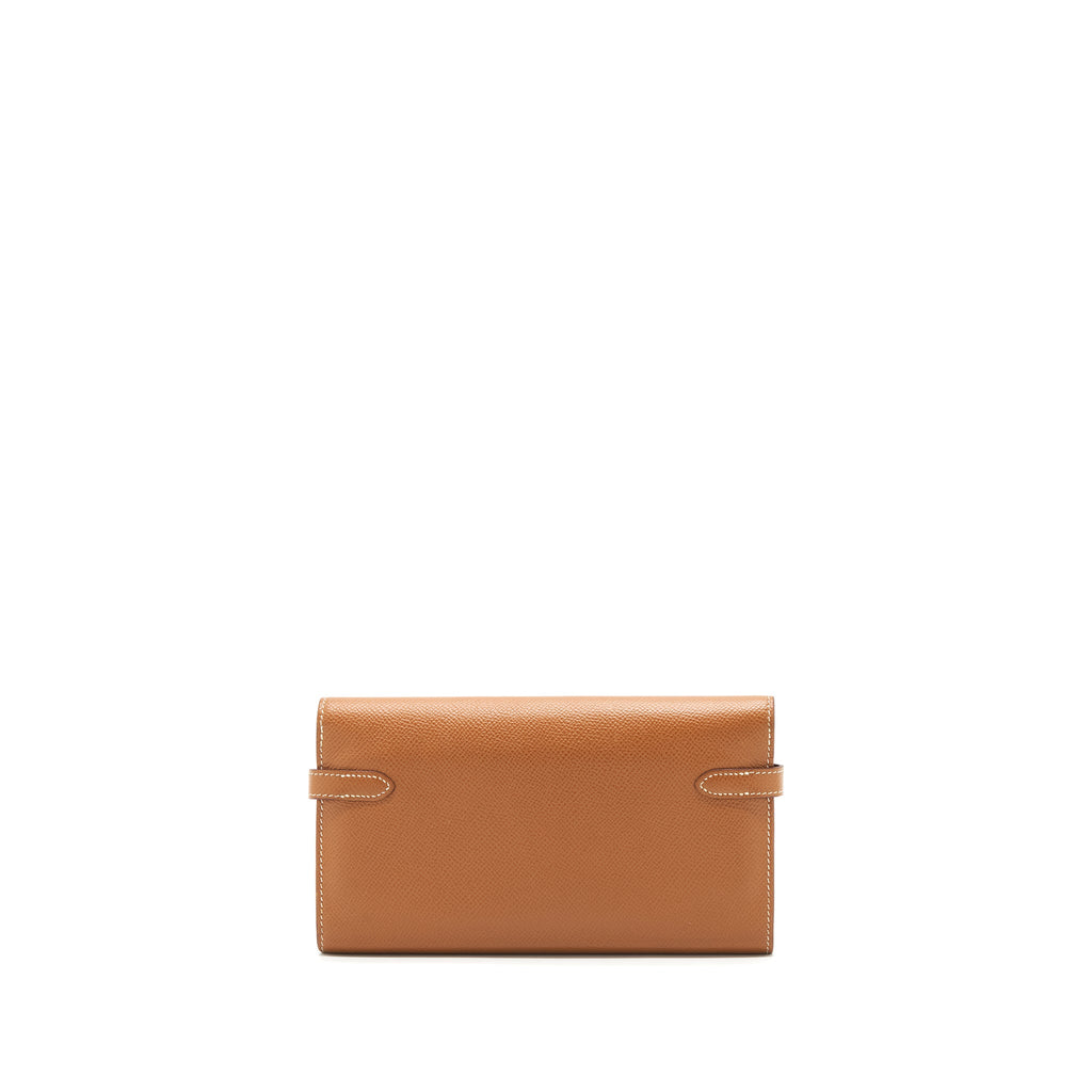 Hermes Kelly Long Wallet Epsom Gold SHW