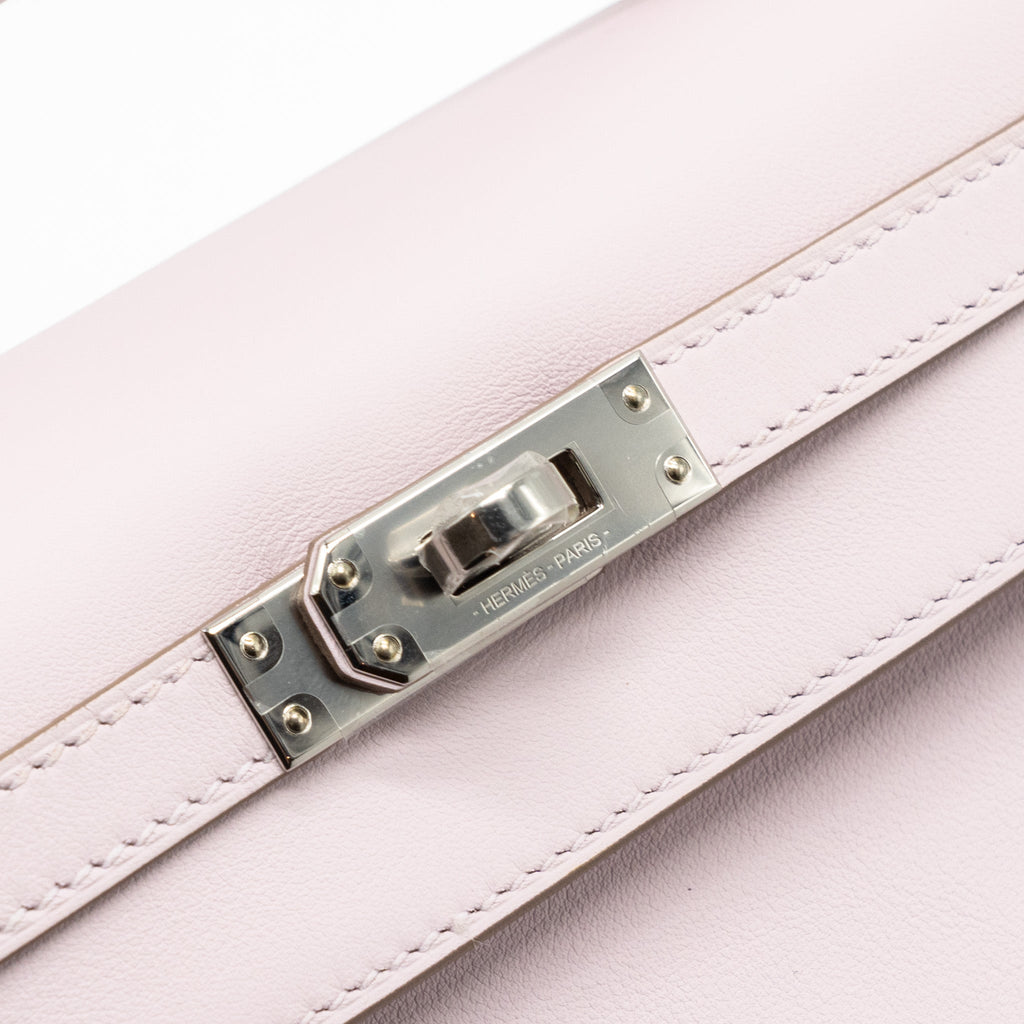 HERMES KELLY POCHETTE SWIFT MAUVE PALE SHW