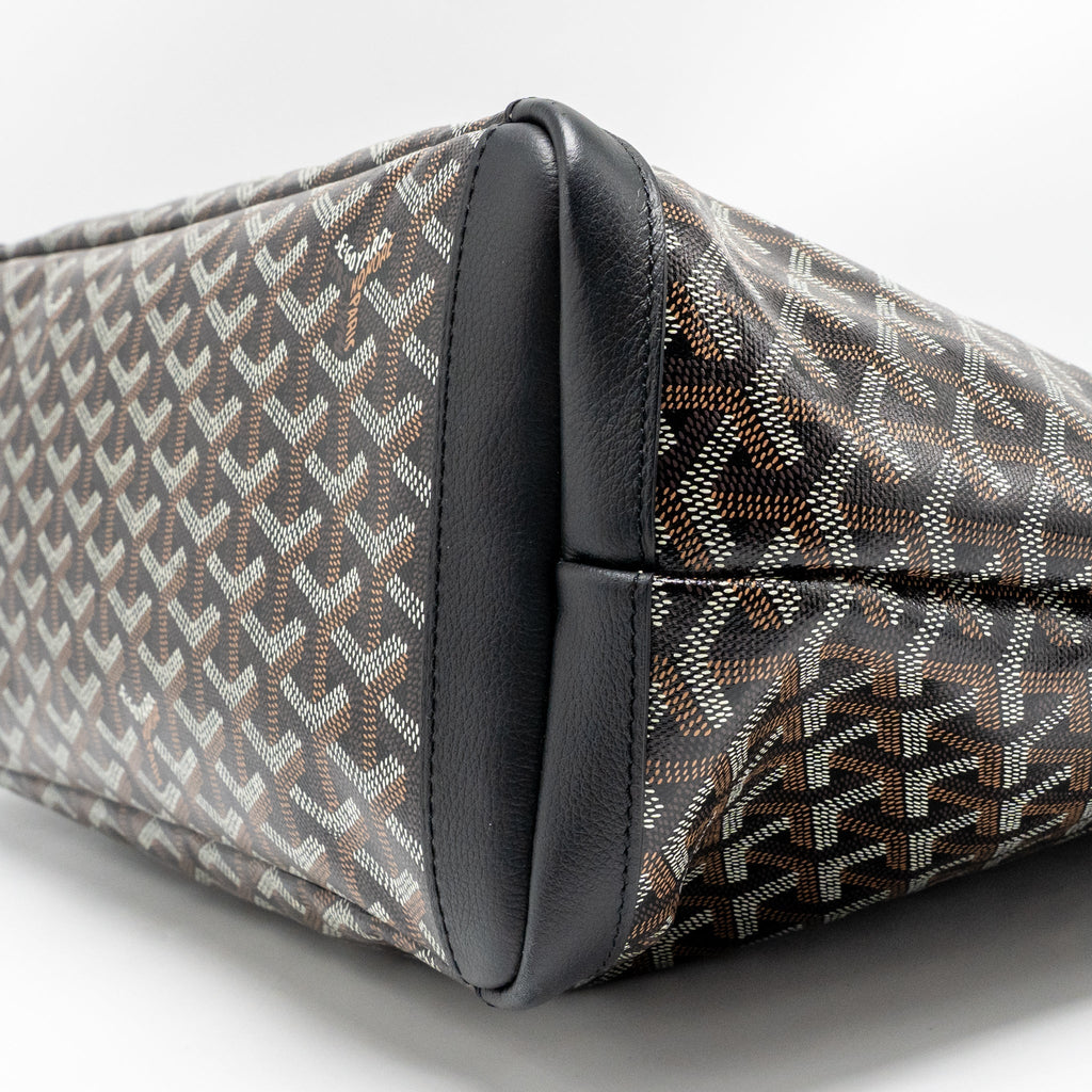 GOYARD ARTOIS MM TOTE BAG GOYARDINE CANVAS/CALFSKIN BLACK SHW