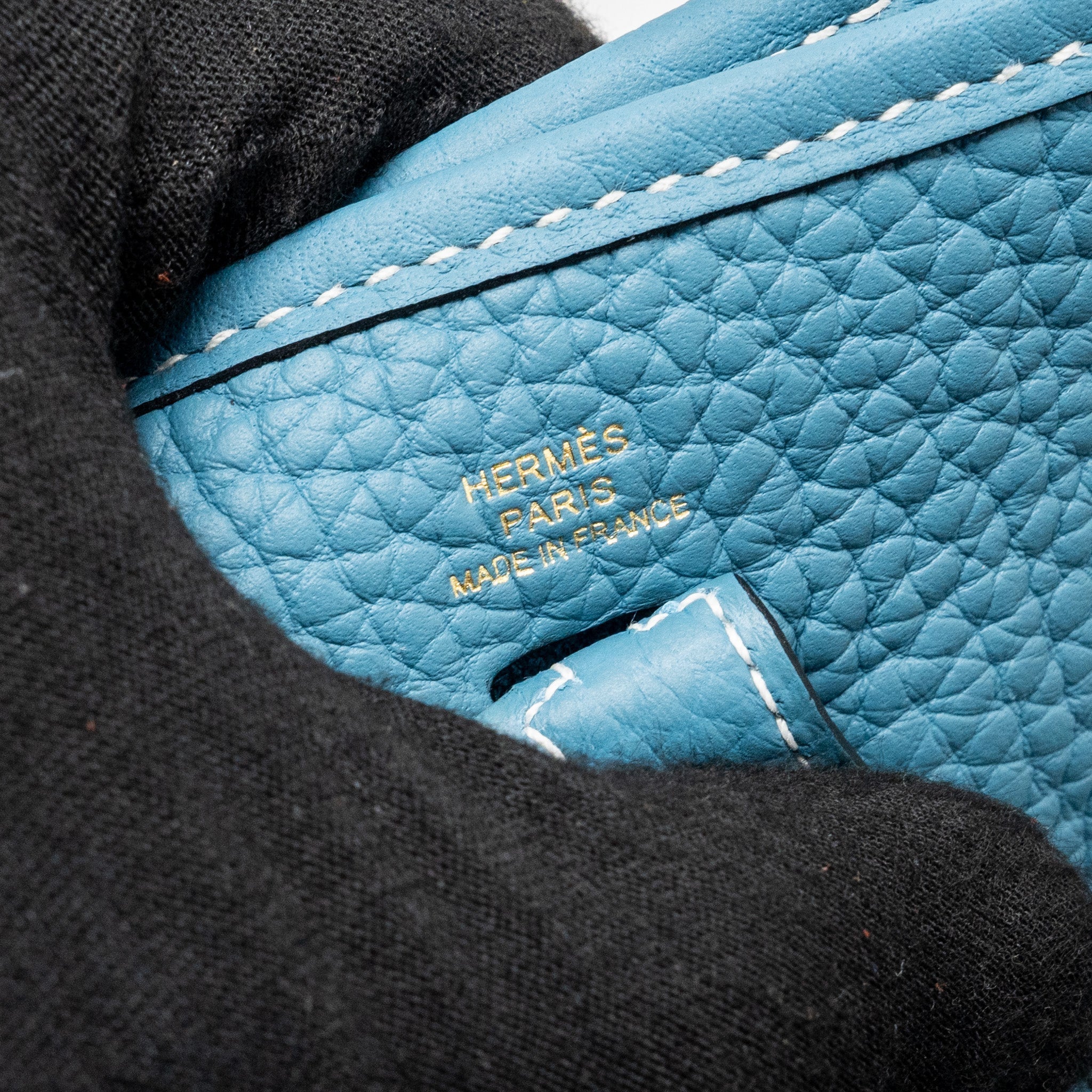 HERMES MINI EVELYNE CLEMENCE NEW BLUE JEAN GHW