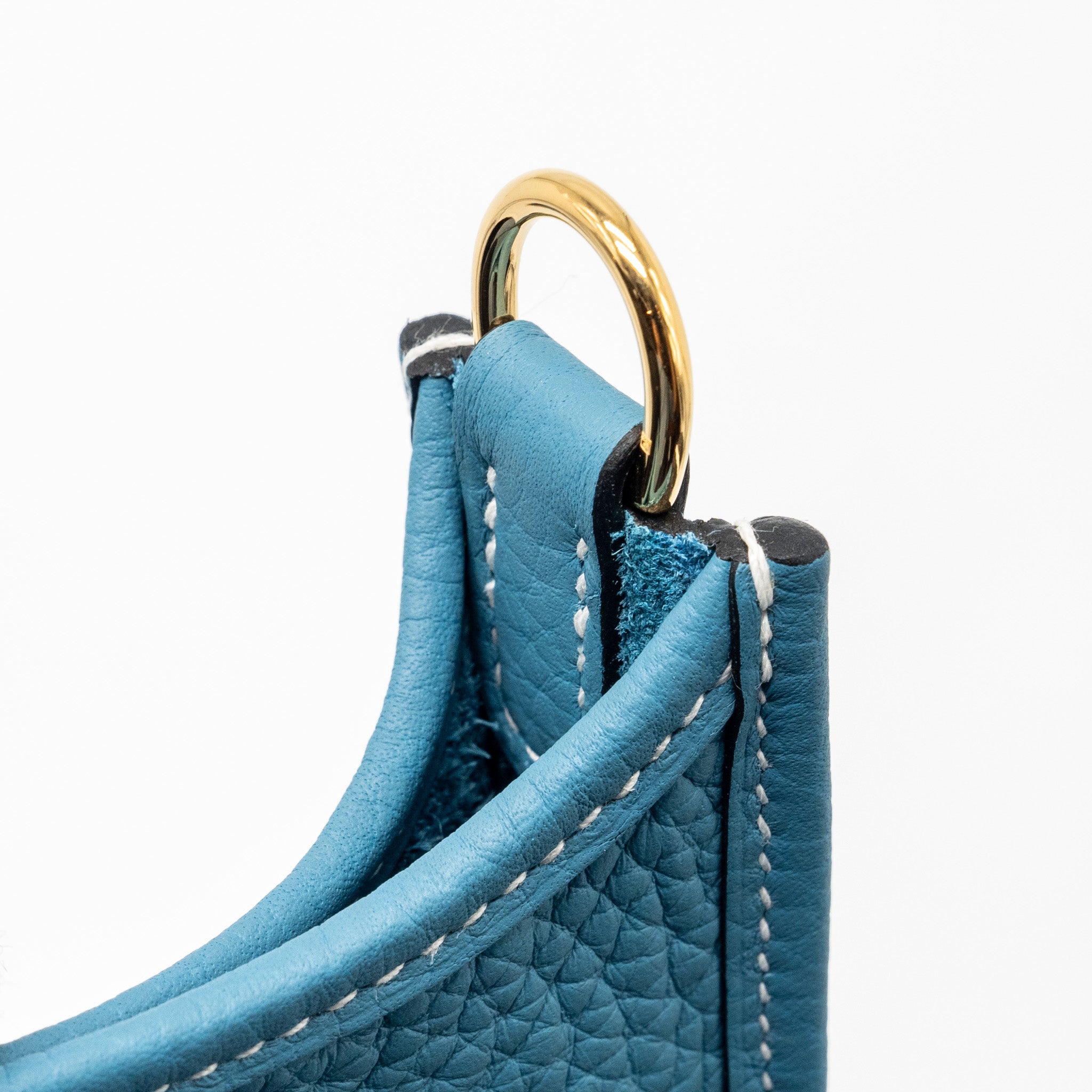 HERMES MINI EVELYNE CLEMENCE NEW BLUE JEAN GHW