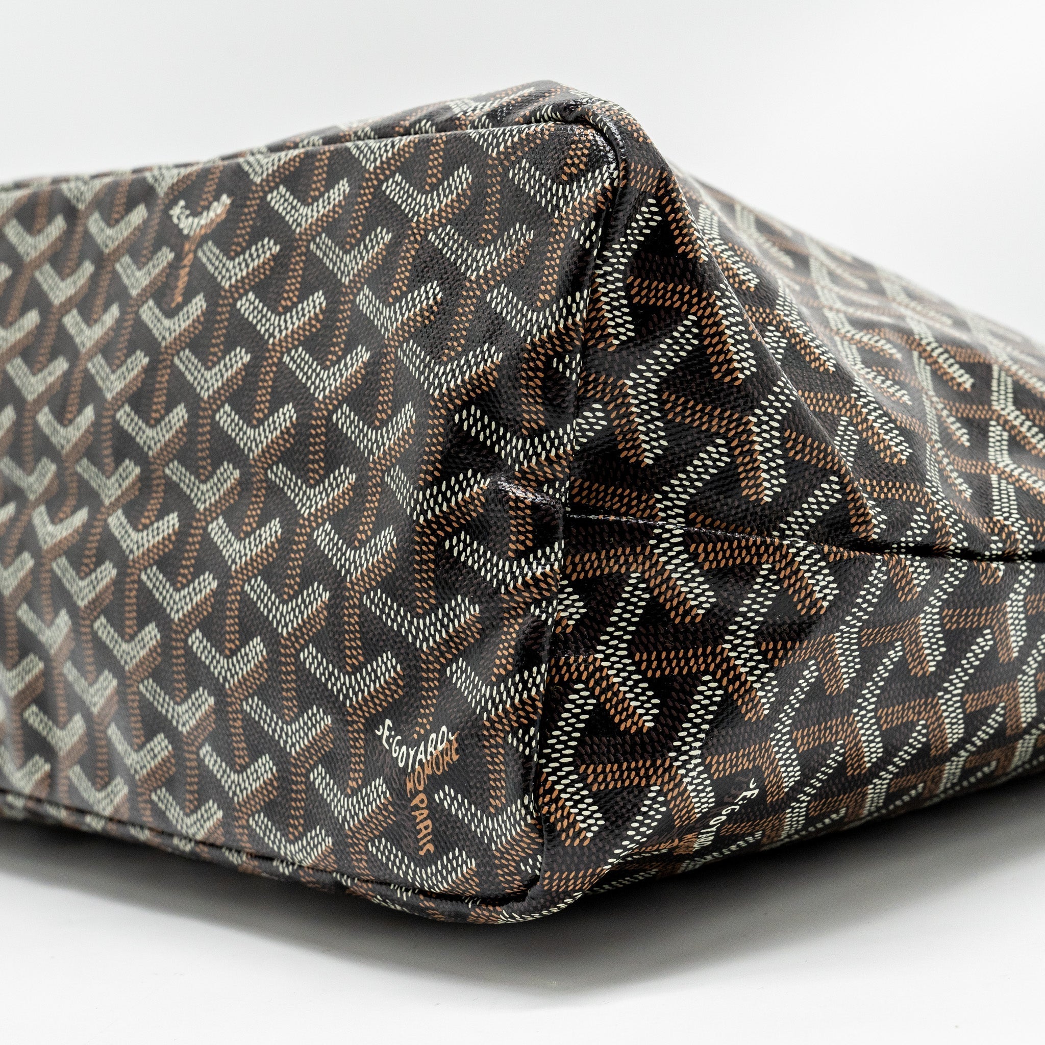 GOYARD BOHEME HOBO BAG GOYARDINE CANVAS/CALFSKIN BLACK SHW