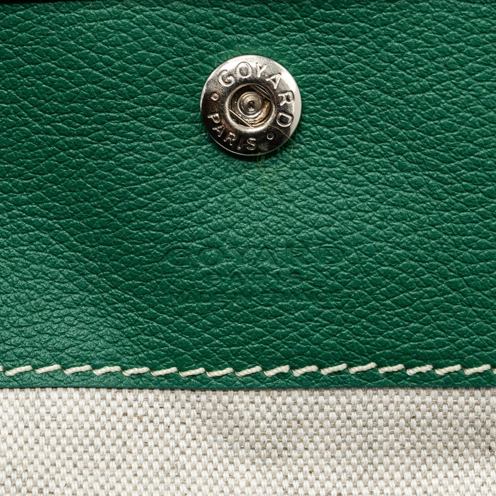 GOYARD SAINT LOUIS PM TOTE BAG GOYARDINE CANVAS GREEN / MULTICOLOURED SHW