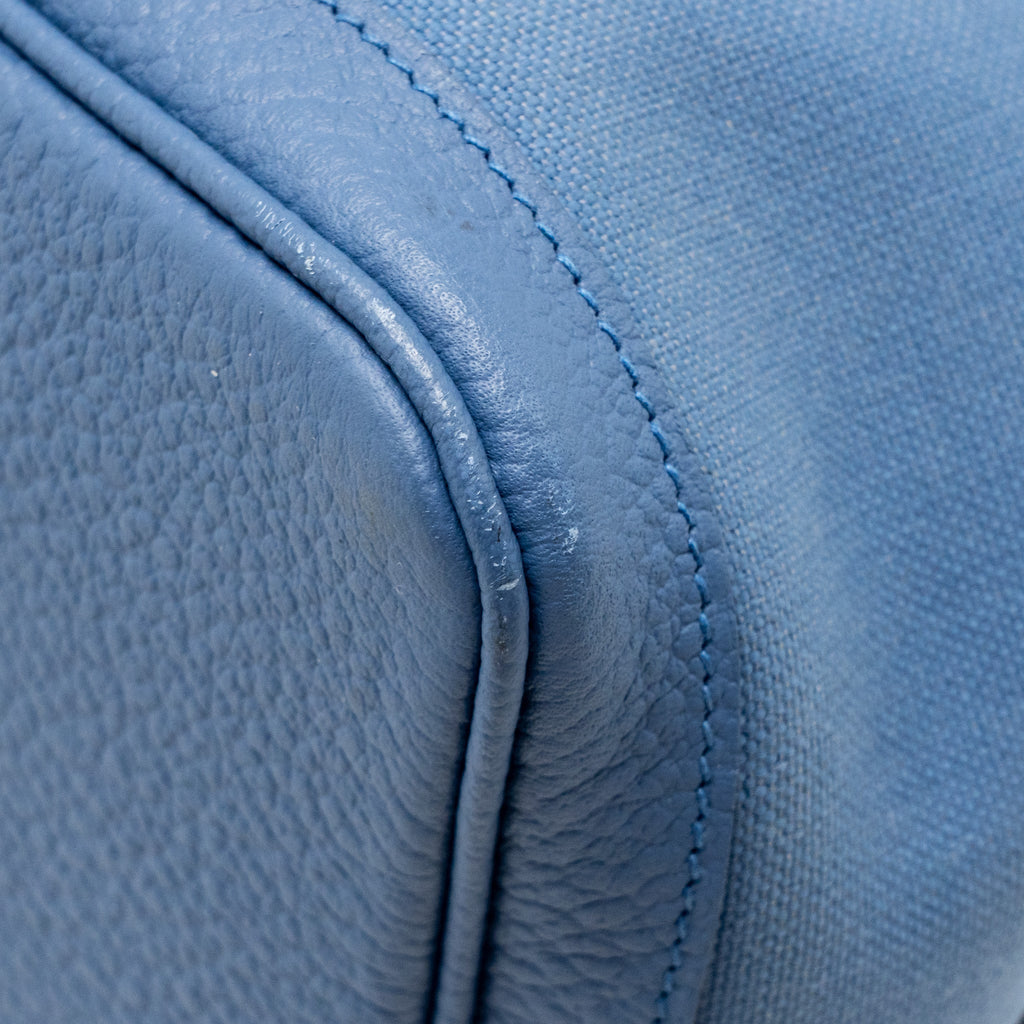 HERMES GARDEN PARTY 36 CANVAS/NEGONDA BLUE AGATE SHW