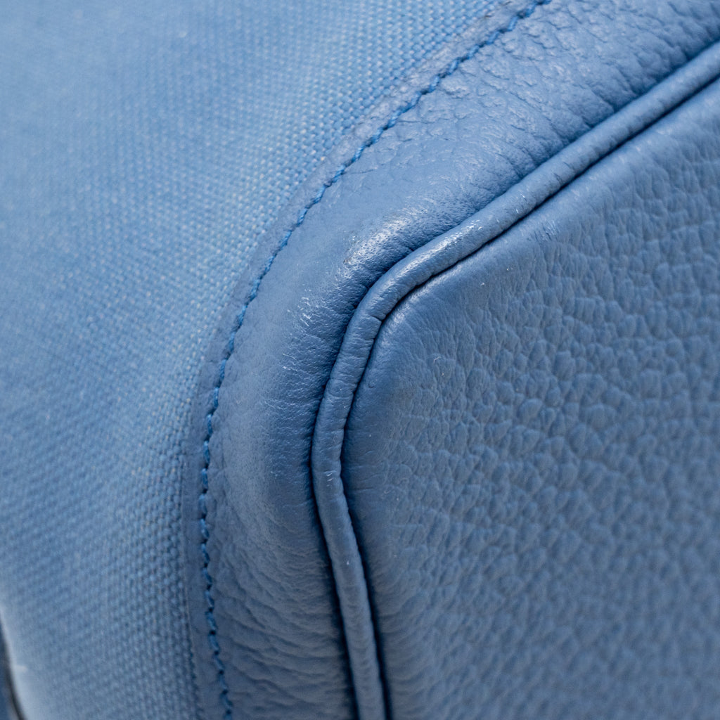 HERMES GARDEN PARTY 36 CANVAS/NEGONDA BLUE AGATE SHW