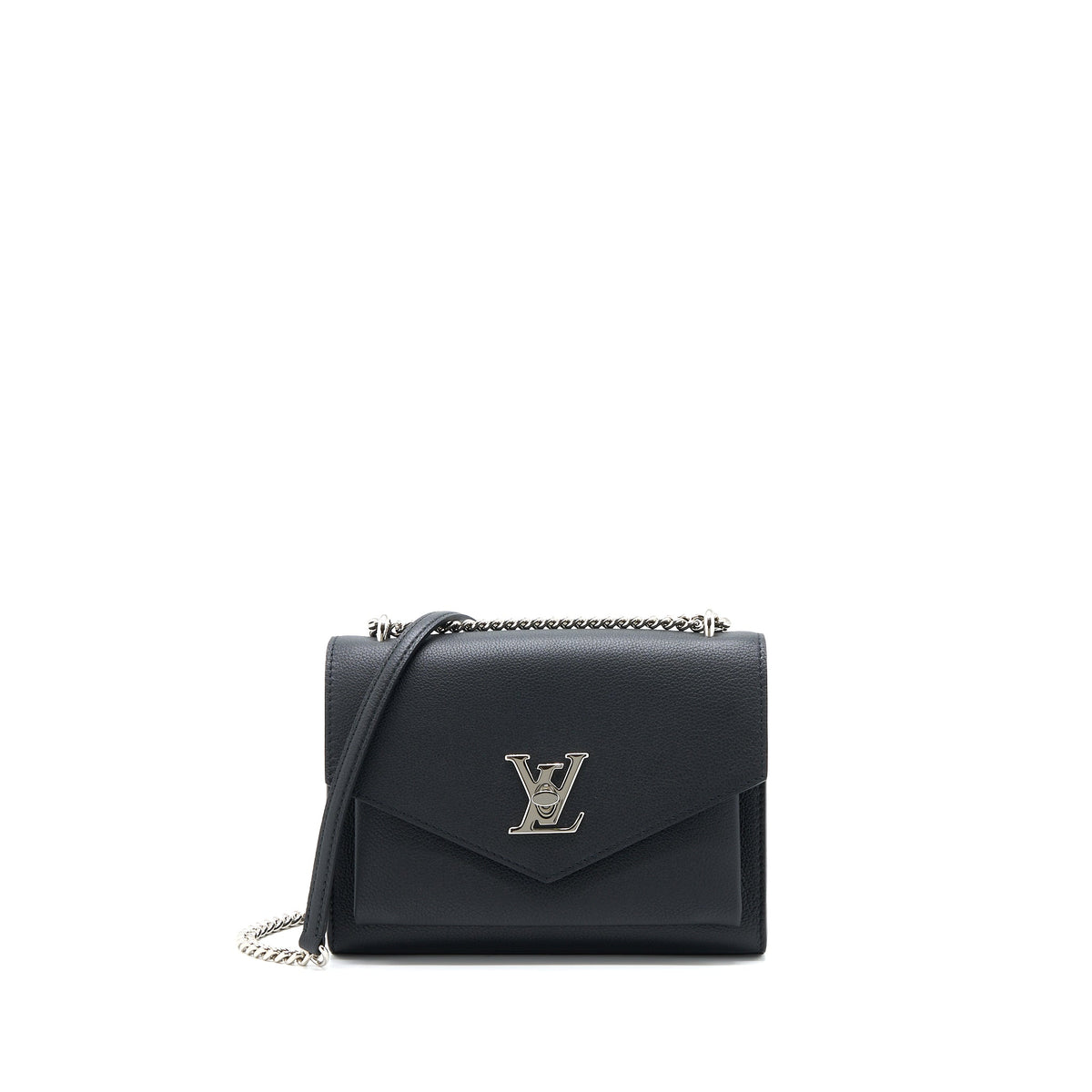LOUIS VUITTON MYLOCKME SATCHEL CHAIN BAG CALFSKIN BLACK SHW