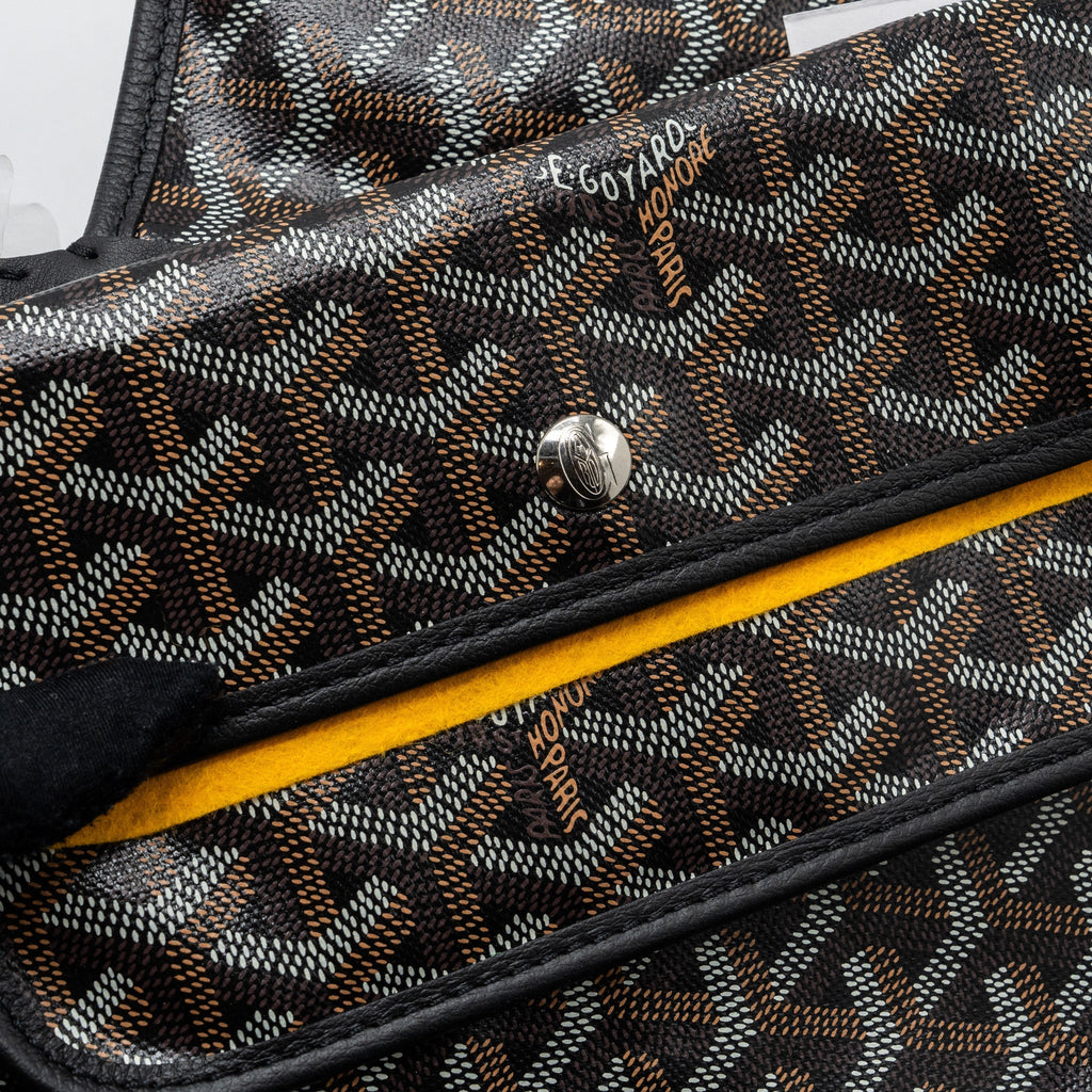 GOYARD SAINT LOUIS PM TOTE BAG GOYARDINE CANVAS BLACK / MULTICOLOR