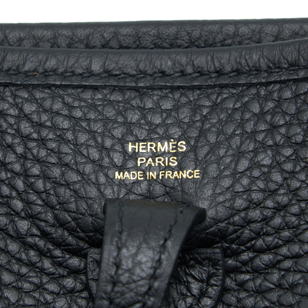 Hermes Mini Evelyne Clemence Black GHW
