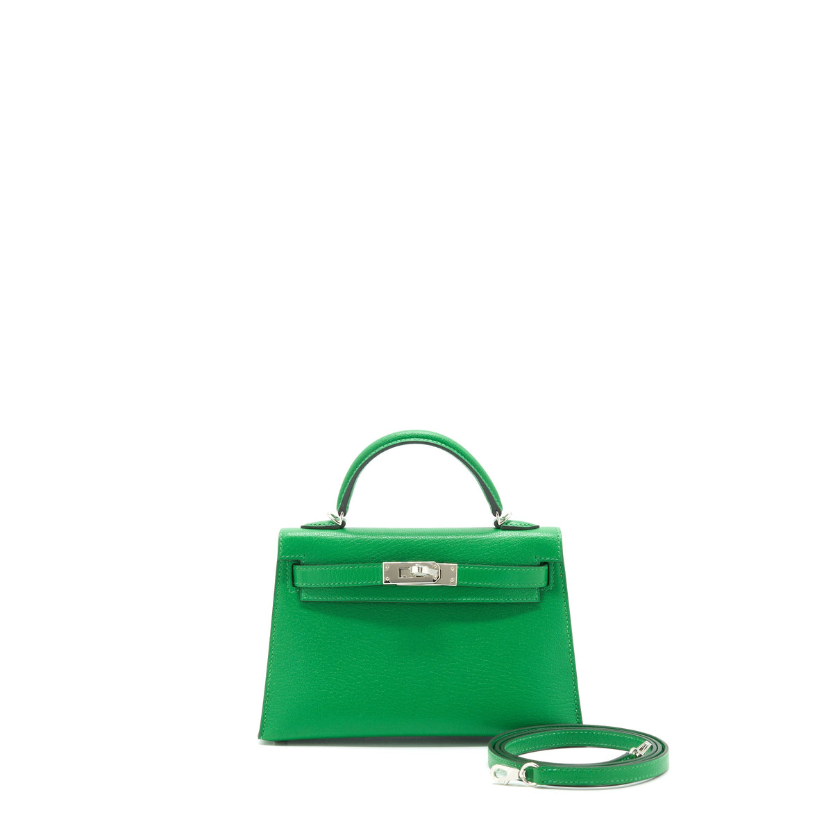 Hermes Mini Kelly 20cm Chevre 1K Bambou SHW