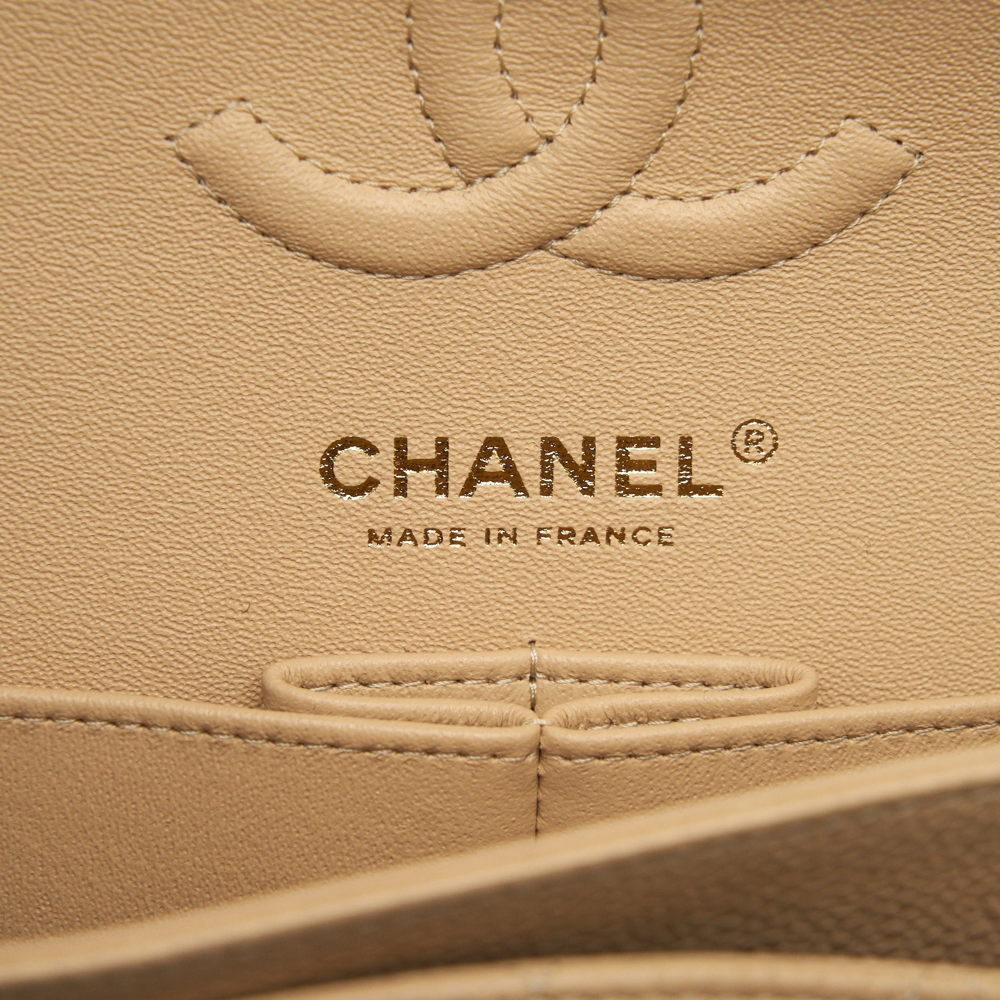 CHANEL SMALL CLASSIC DOUBLE FLAP BAG CAVIAR BEIGE GHW