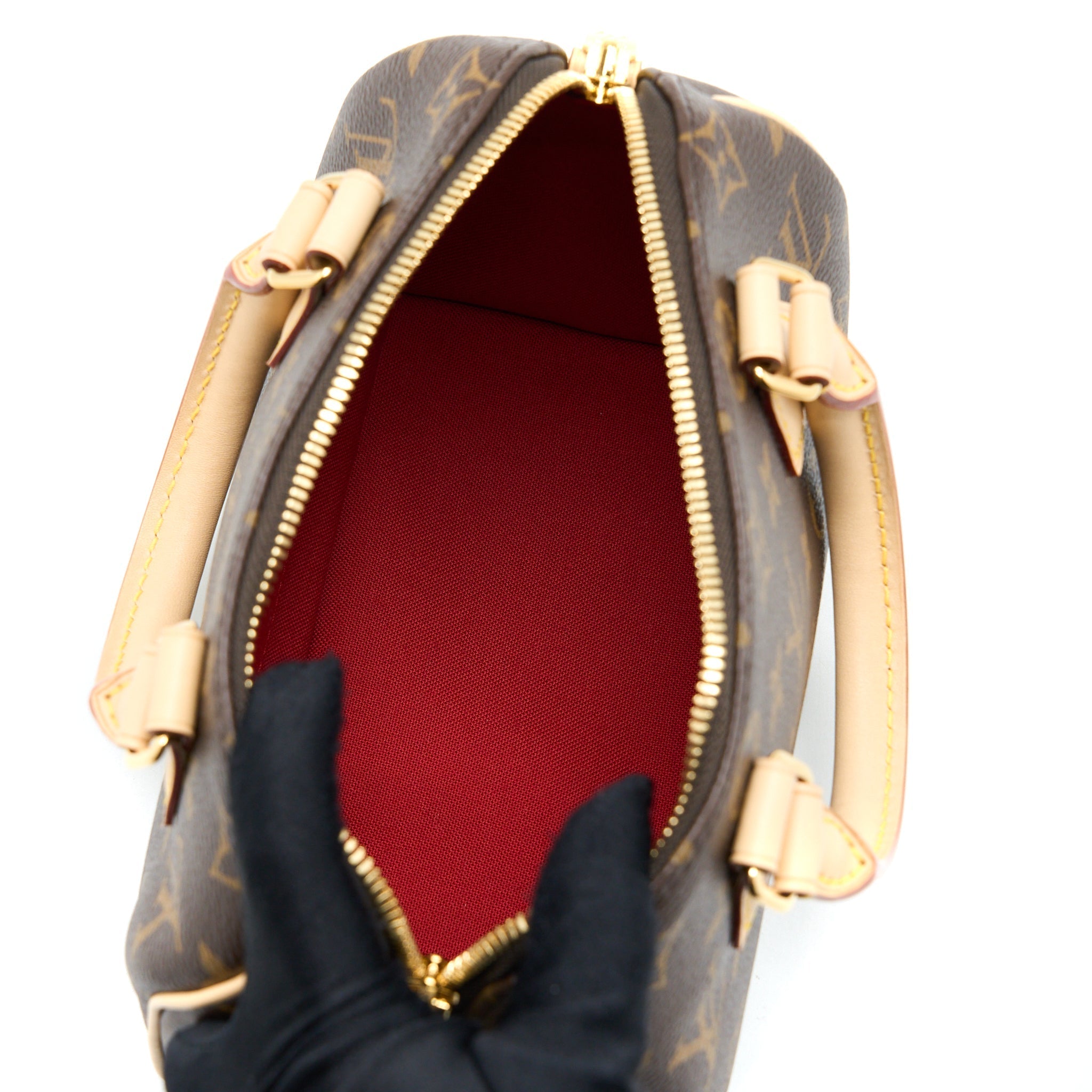 LOUIS VUITTON SPEEDY BANDOULIERE 20 MONOGRAM CANVAS BLACK STRAP GHW (NEW VERSION)