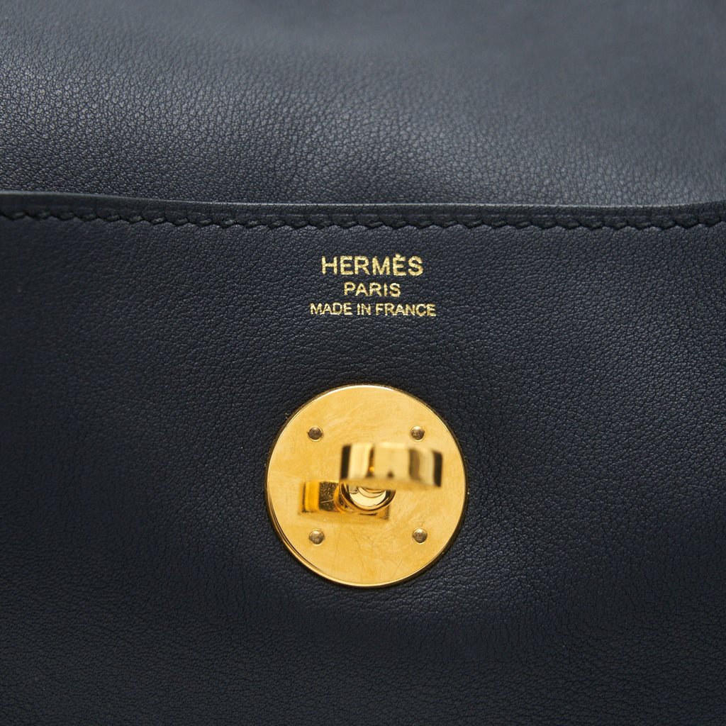 HERMES LINDY 26 SWIFT NAVY AND ORANGE GHW