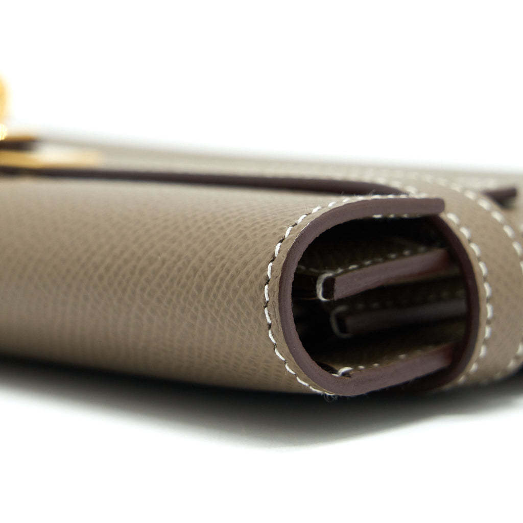 Hermes Kelly Long Wallet Etoupe GHW