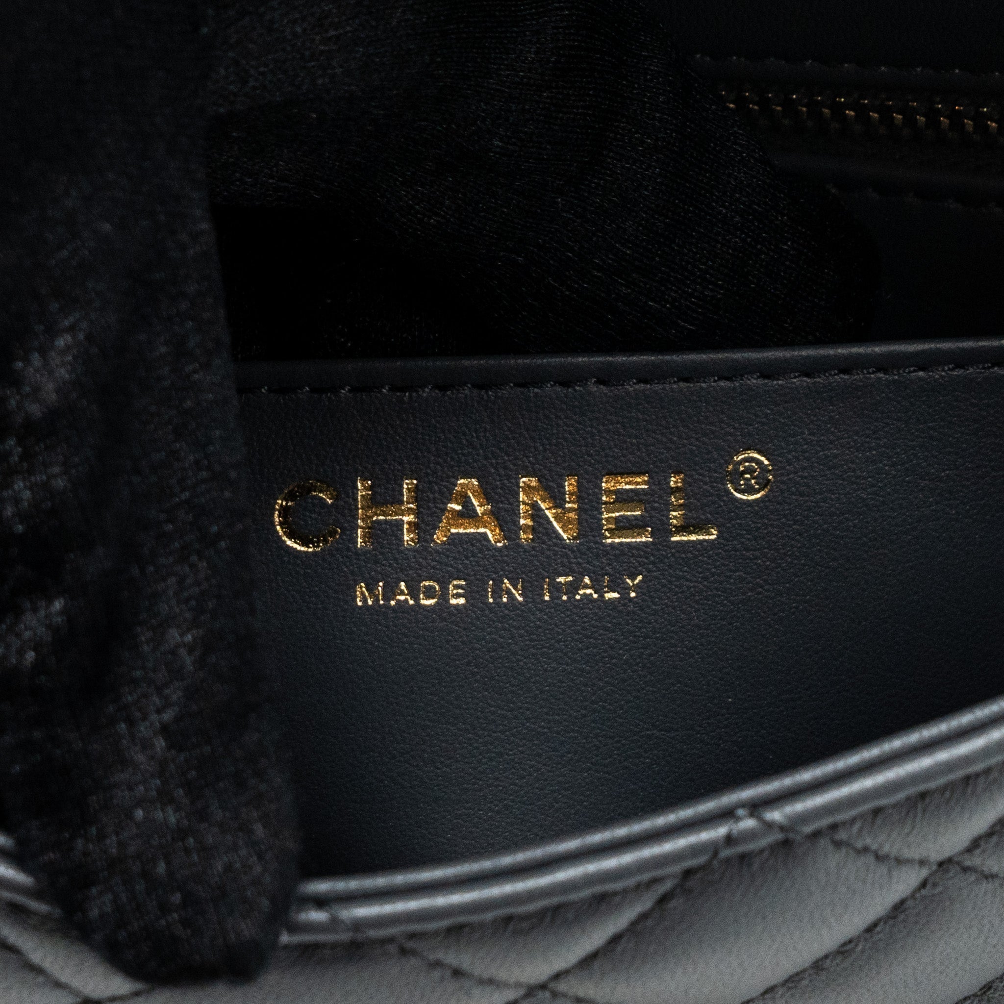 CHANEL 23K PEARL CRUSH MINI RECTANGULAR FLAP BAG LAMBSKIN DARK GREY GHW