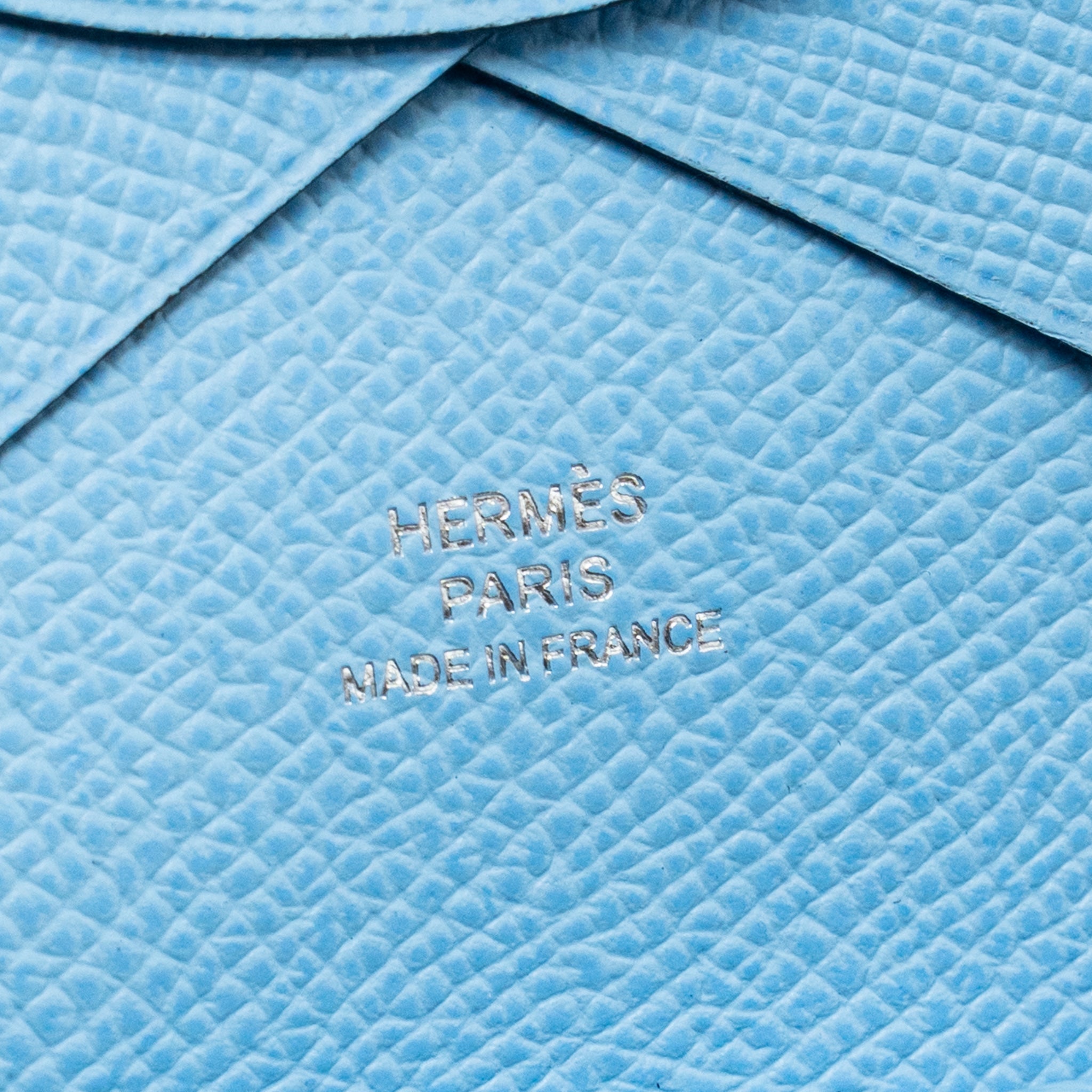 HERMES CALVI DUO CARD HOLDER EPSOM CELESTE SHW