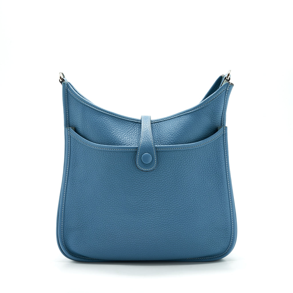 Hermes Evelyne 29 Bag Clemence Blue Jeans SHW