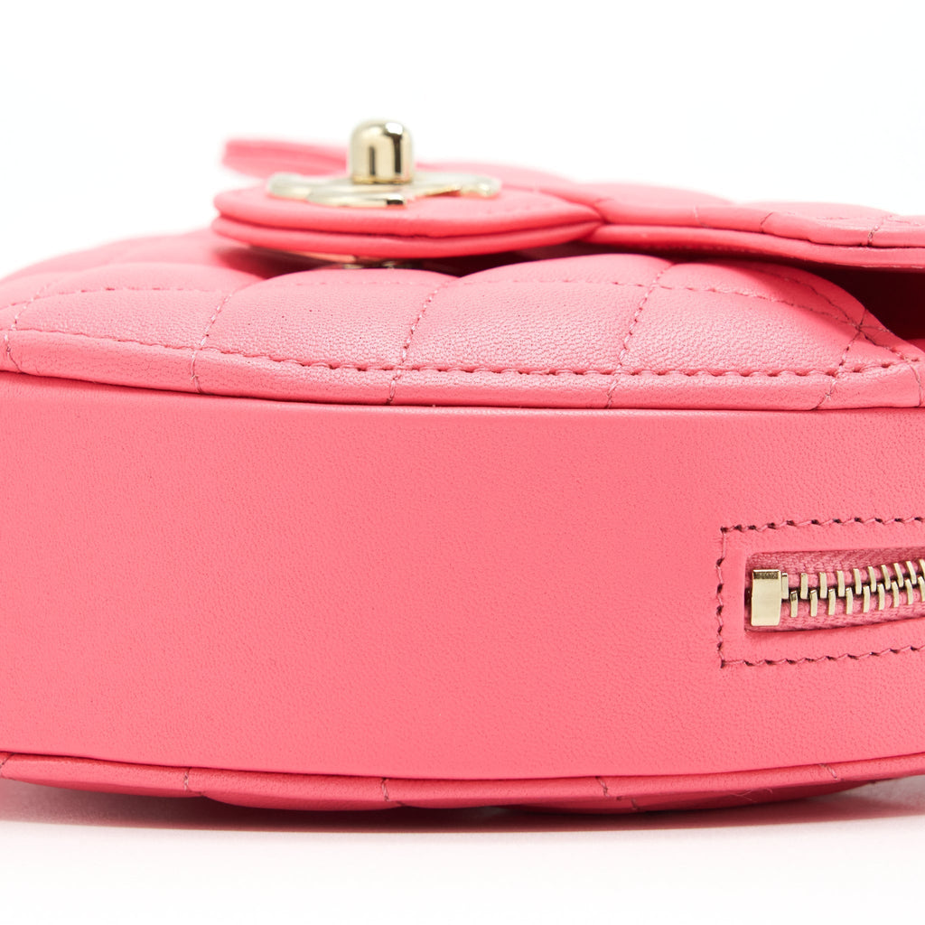 CHANEL 22S SMALL HEART BAG LAMBSKIN PINK LGHW
