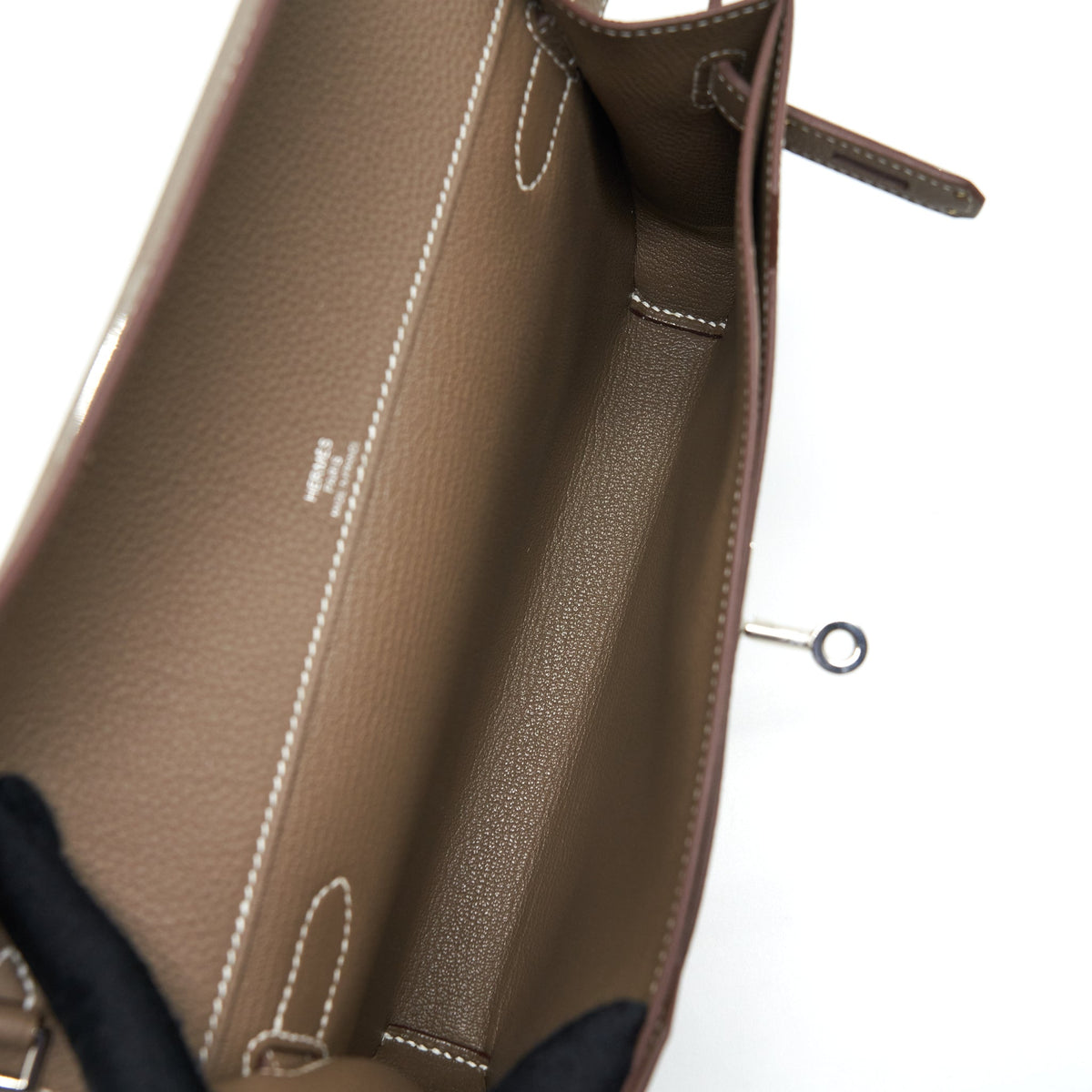 Hermes Pochette Kelly Depeches 25 Togo Etoupe SHW