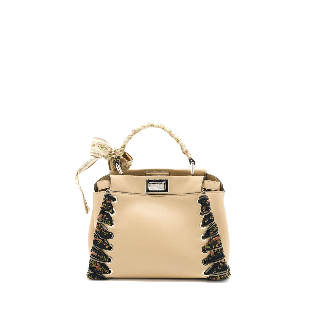 FENDI MINI PEEKABOO BAG LIMITED EDITION BEIGE/MULTICOLOUR SHW