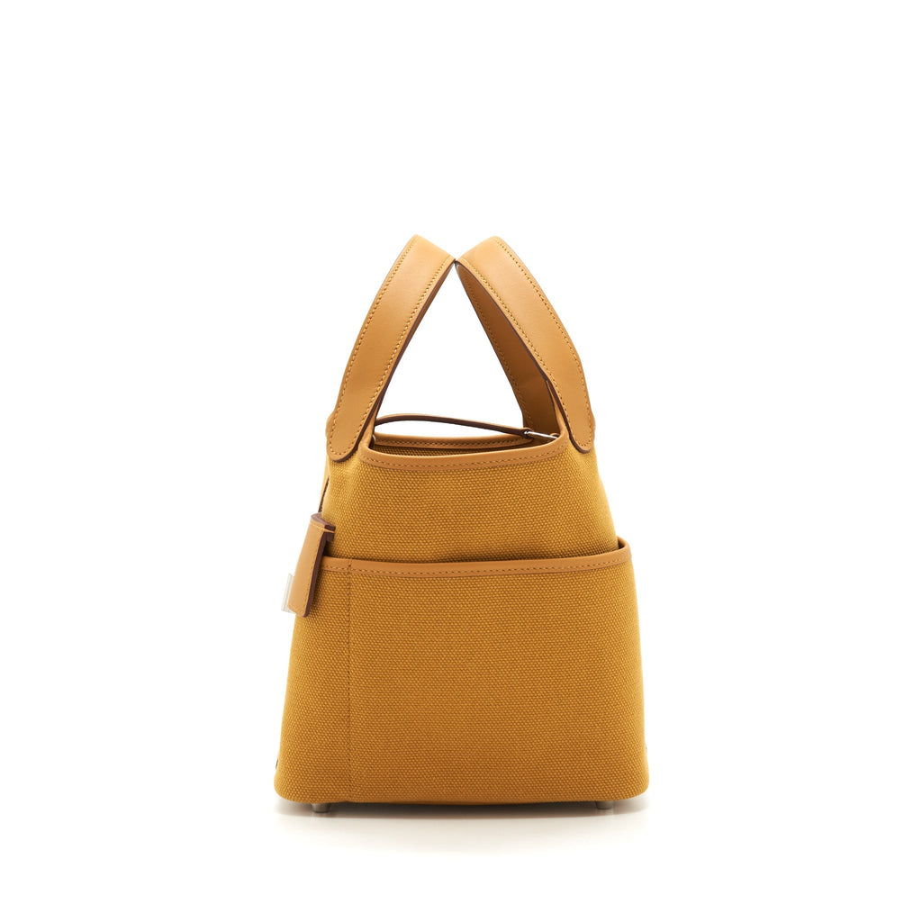 HERMES PICOTIN CARGO 18 SWIFT AND TOILE CANVAS DESERT/SESAME SHW