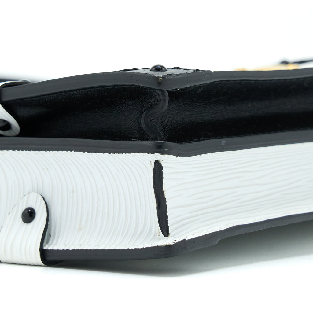 LOUIS VUITTON TRUNK CLUTCH EPI BLACK/WHITE GHW