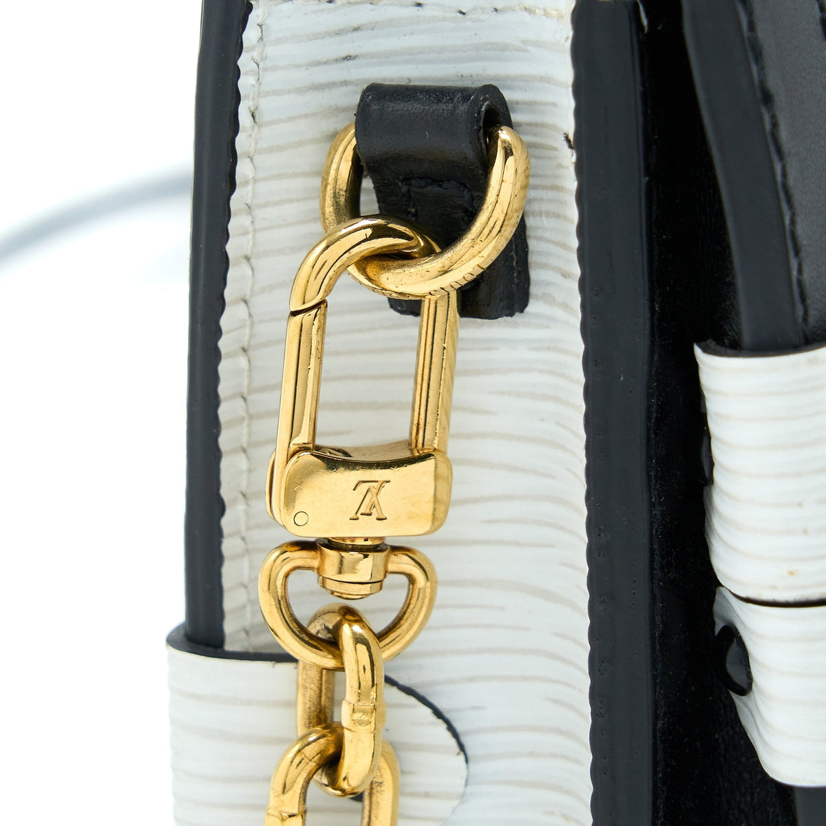 LOUIS VUITTON TRUNK CLUTCH EPI BLACK/WHITE GHW