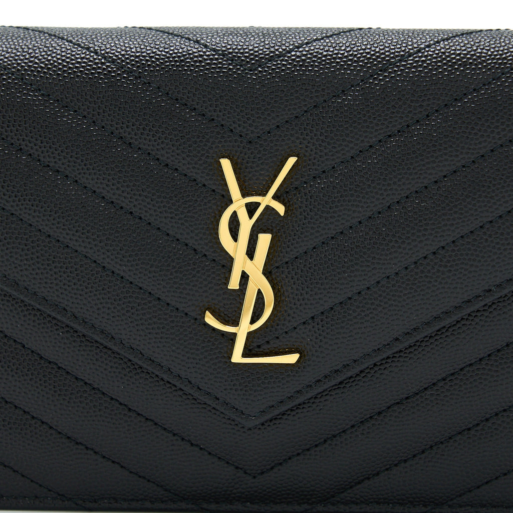 SAINT LAURENT/YSL ENVELOP CHAIN WALLET BLACK GHW