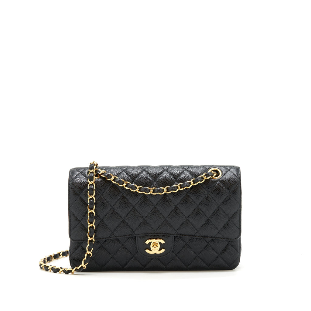 CHANEL MEDIUM CLASSIC FLAP BAG CAVIAR BLACK GHW