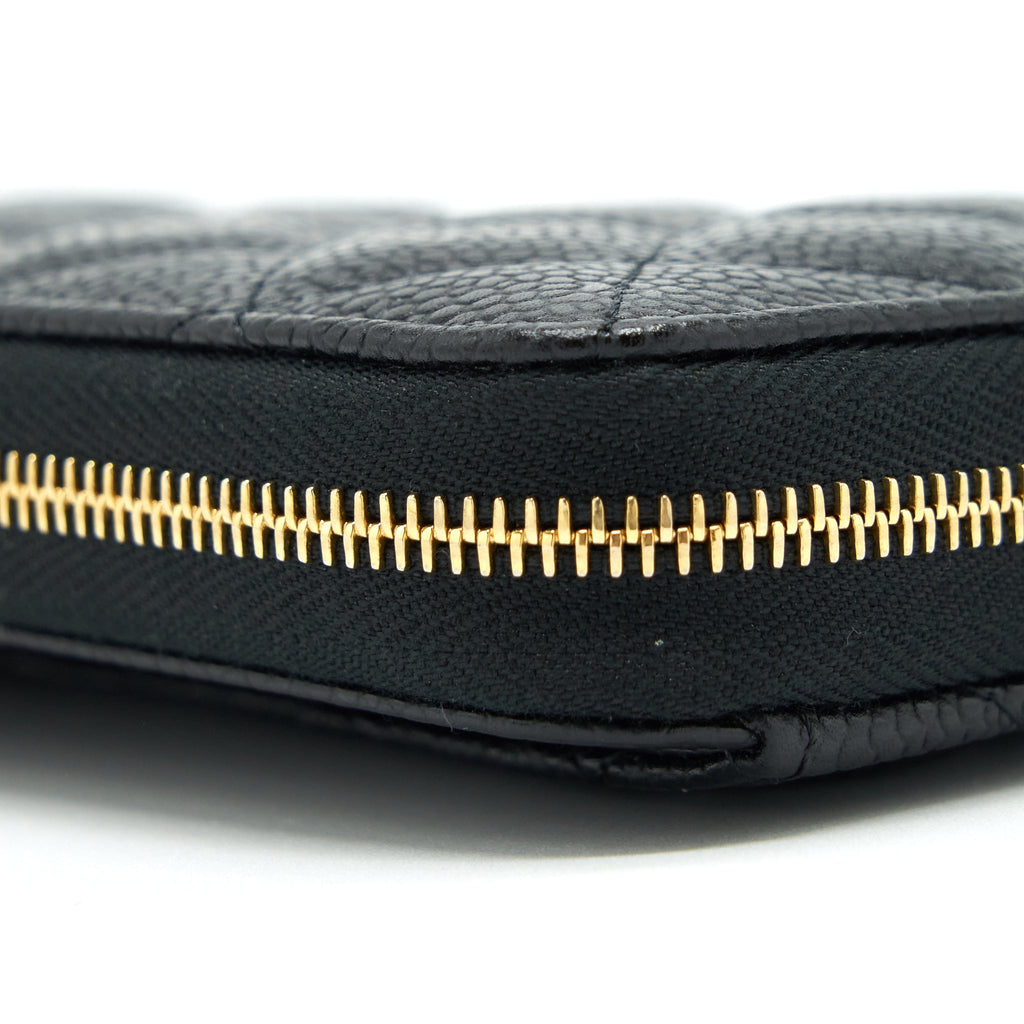 CHANEL ZIPPY LONG WALLET CAVIAR BLACK GHW