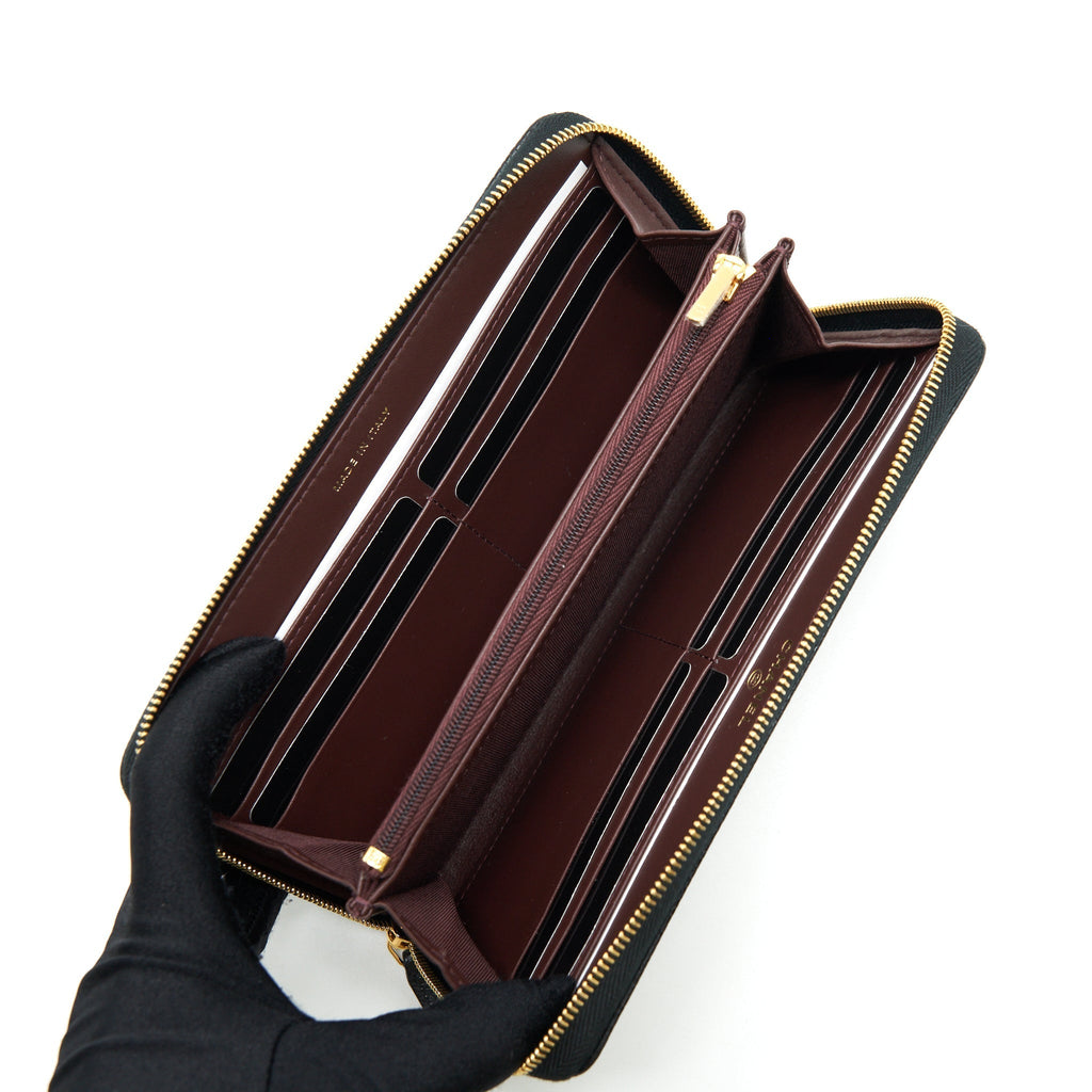 CHANEL ZIPPY LONG WALLET CAVIAR BLACK GHW