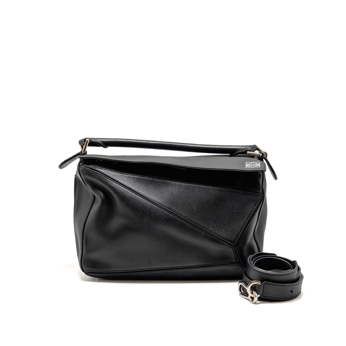 Loewe Medium Puzzle Bag Calfskin Black SHW
