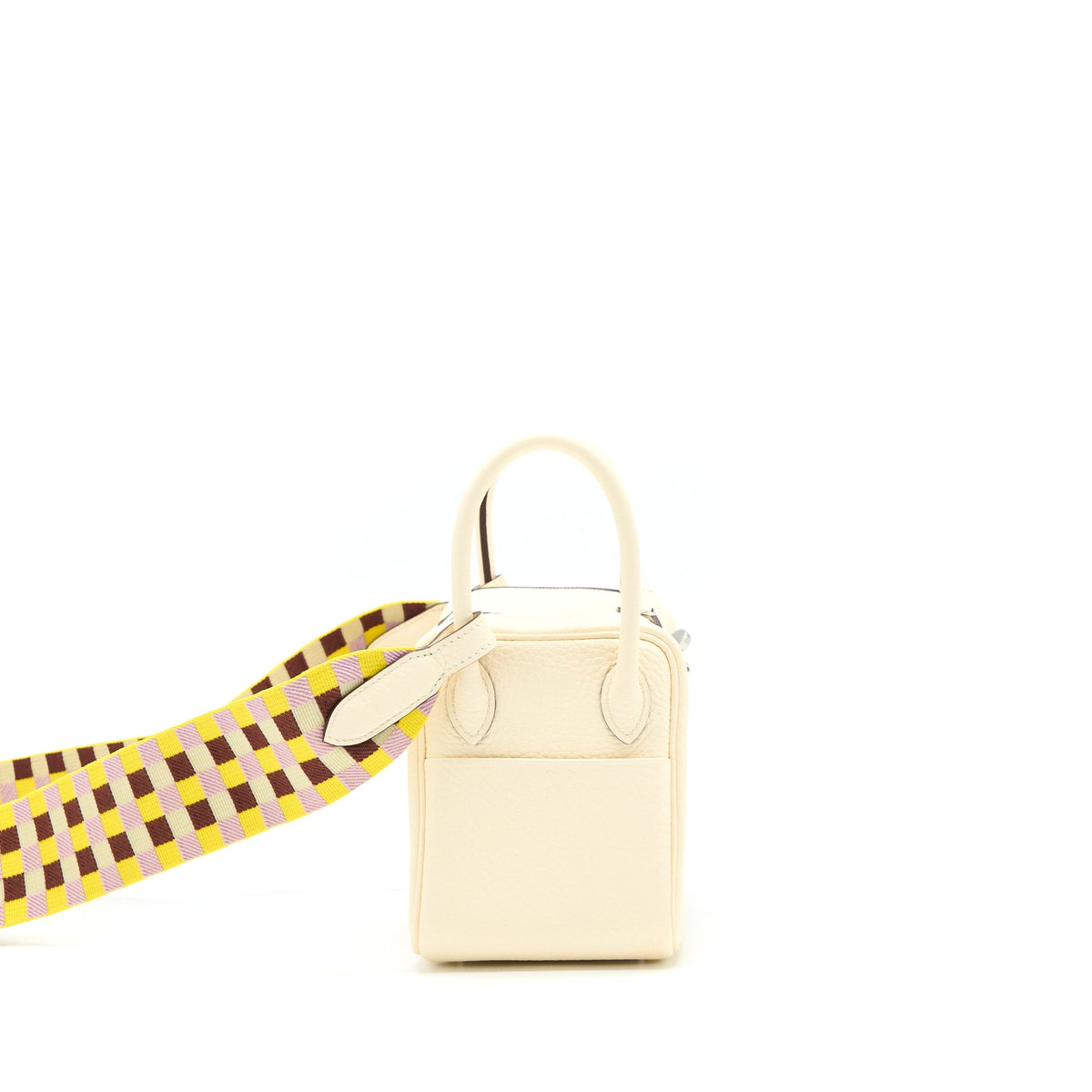 Hermes Mini Lindy Clemence Nata Multicolour Strap SHW