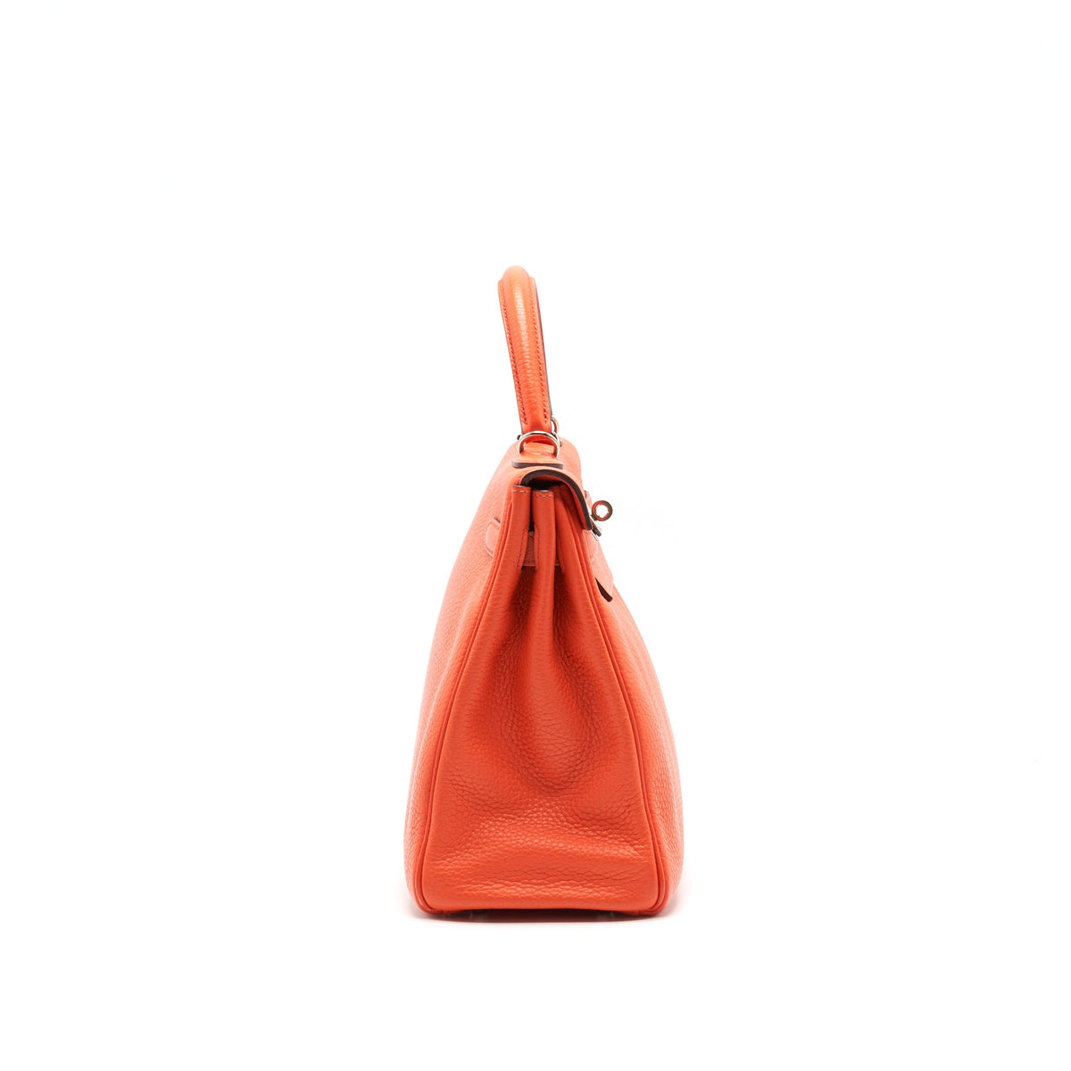 Hermes Kelly 32 Orange Poppy Clemance Leather SHW