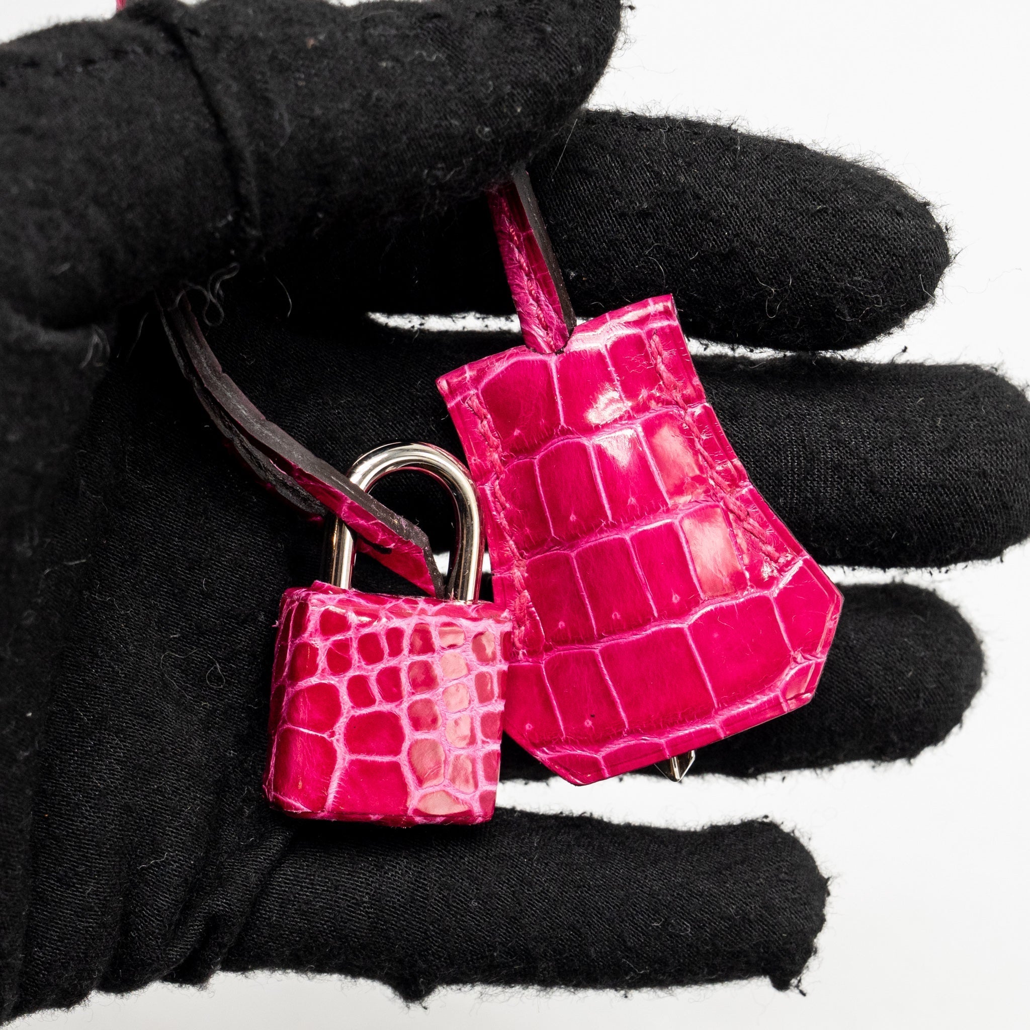 HERMES BIRKIN 25 SHINY CROCODILE POROUS ROSE MEXICO SHW