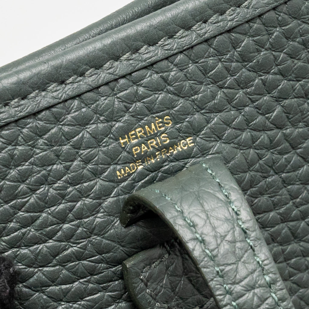 HERMES MINI EVELYNE CLEMENCE VERT MANGROVE GHW