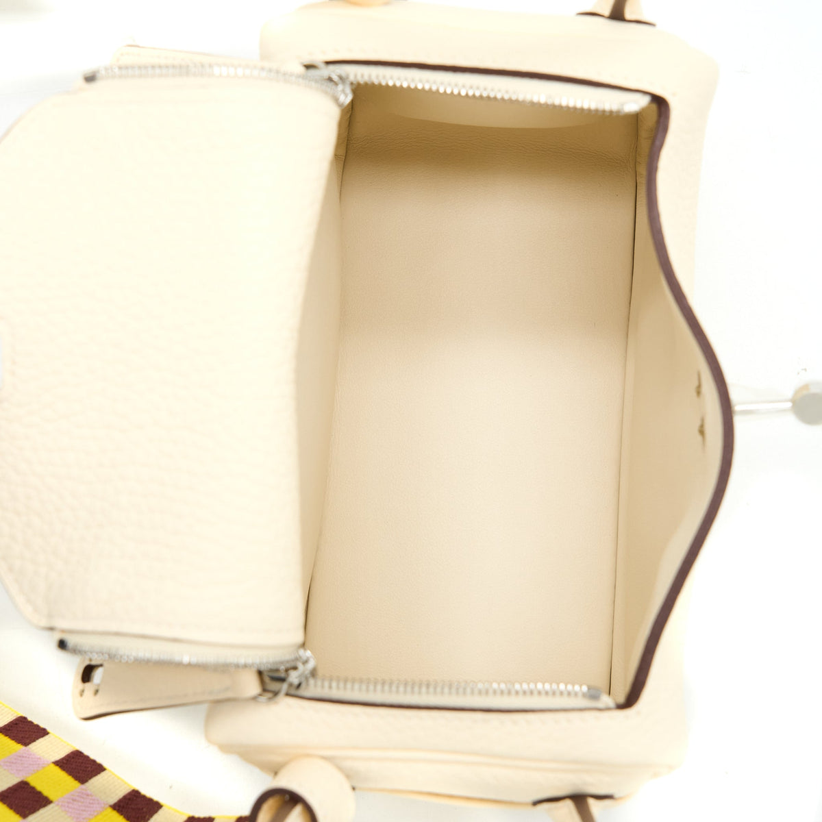 Hermes Mini Lindy Clemence Nata Multicolour Strap SHW