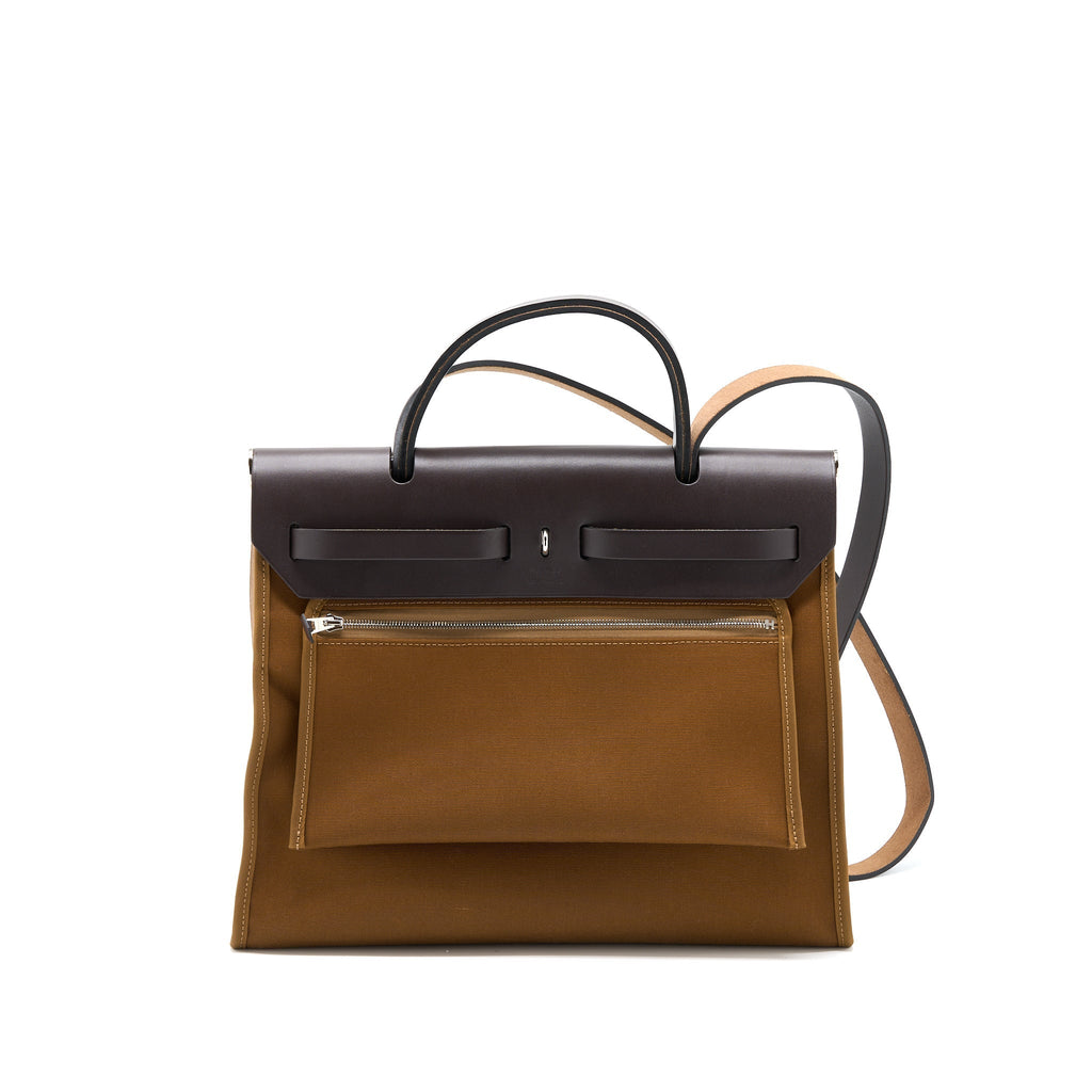 HERMES HERBAG 31 BERLINE/VACHE HUNTER ALEZAN/EBENE SHW