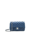 CHANEL MINI RECTANGULAR FLAP BAG LAMBSKIN NAVY BLUE SHW