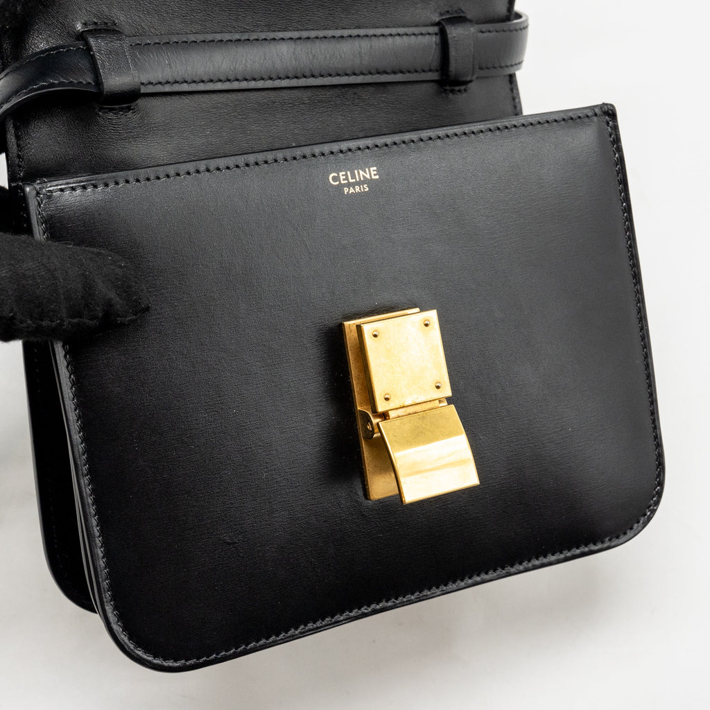 Celine Teen Classic Box Bag Calfskin Black GHW