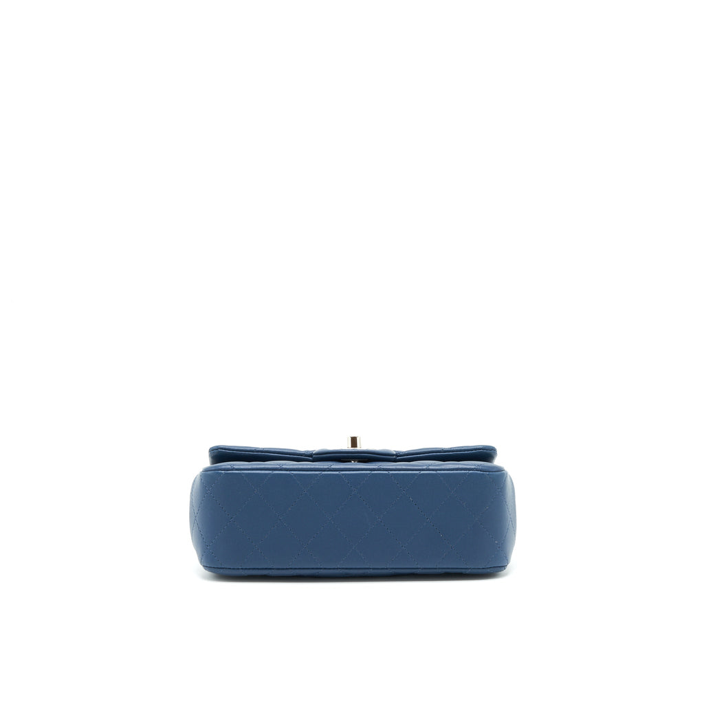 CHANEL MINI RECTANGULAR FLAP BAG LAMBSKIN NAVY BLUE SHW