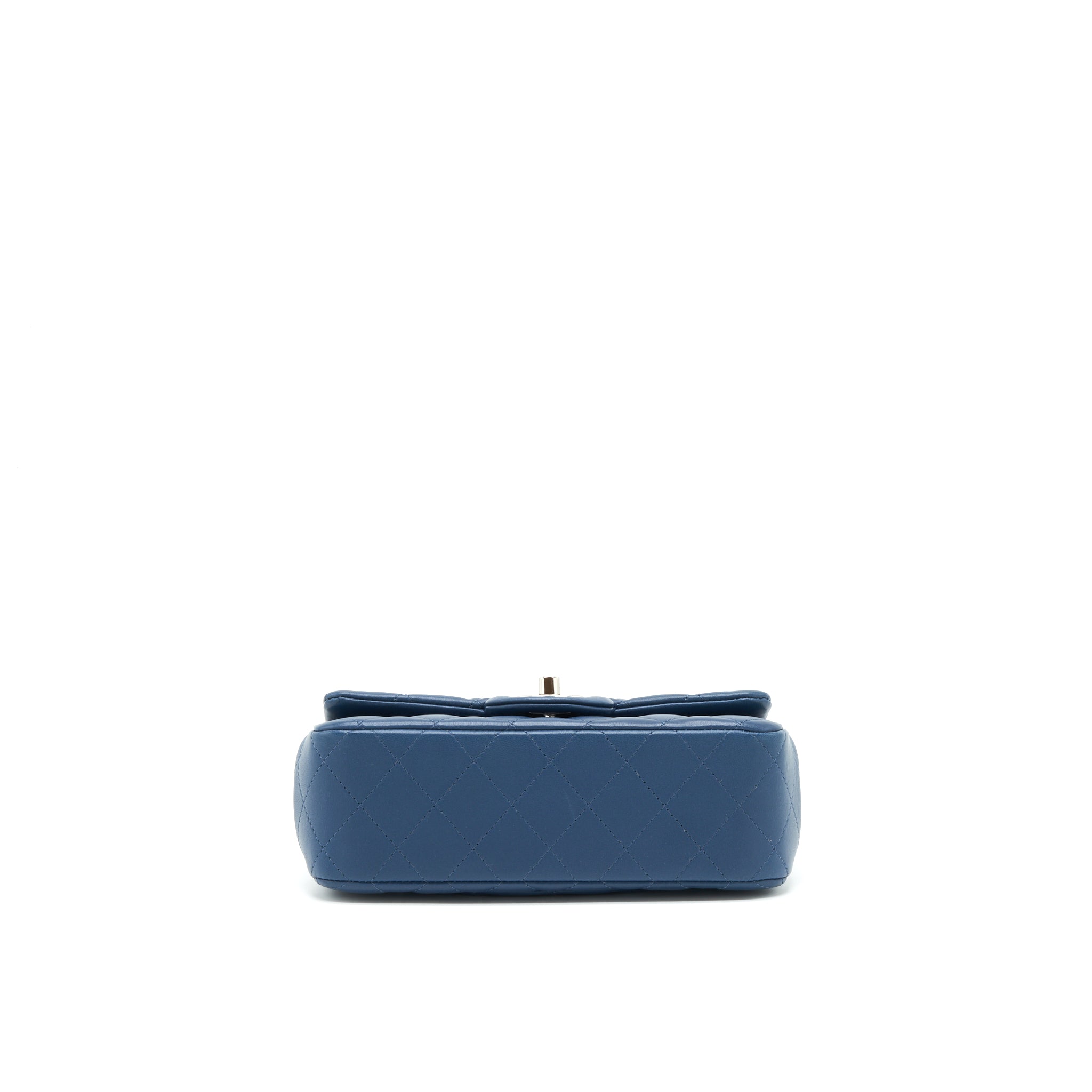 CHANEL MINI RECTANGULAR FLAP BAG LAMBSKIN NAVY BLUE SHW