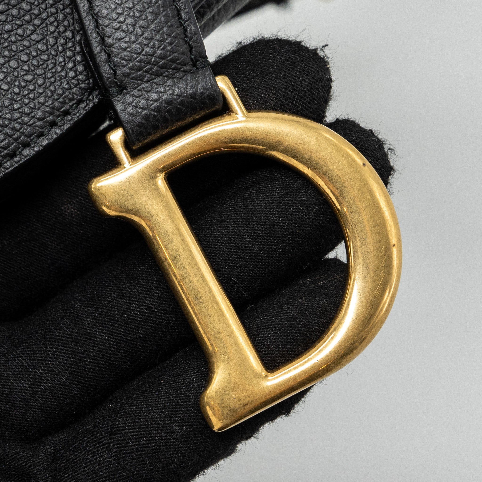 DIOR MINI SADDLE BAG CALFSKIN BLACK GHW  WITH AN EXTRA DIOR STRAP
