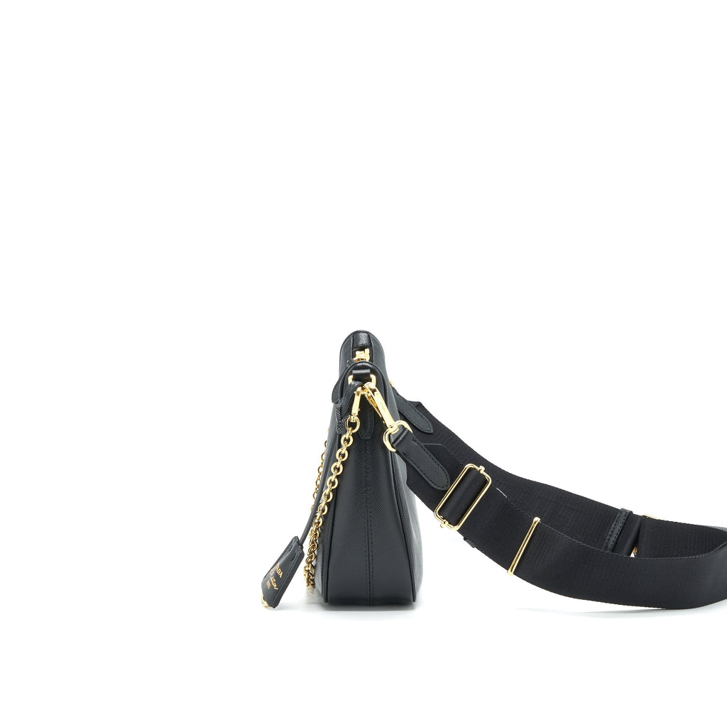 PRADA RE-EDITION SAFFIANO LEATHER IN BLACK