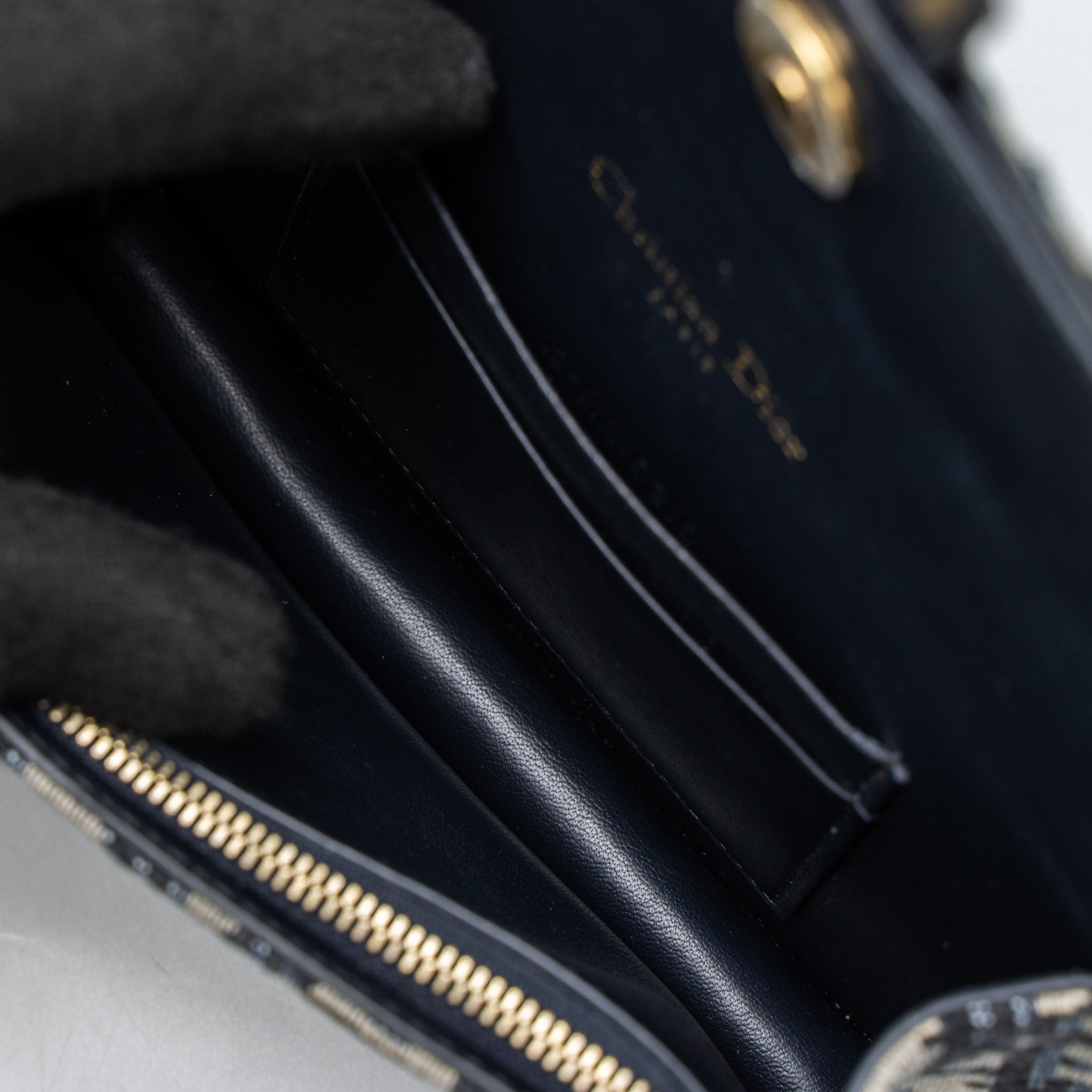 DIOR SADDLE BELT POUCH BLUE OBLIQUE JACQUARD CANVAS GHW