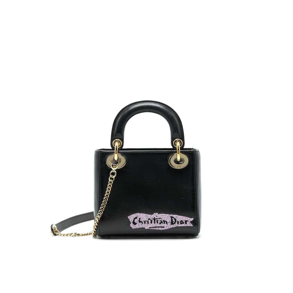 DIOR MINI LADY DIOR LIMITED EDITION BLACK LGHW