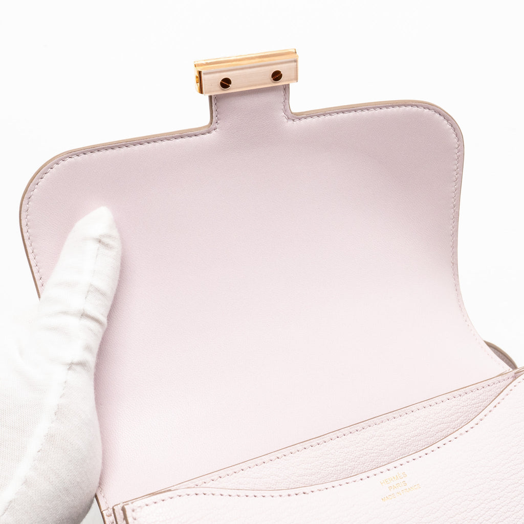 HERMES MINI CONSTANCE CHEVRE MYSORE MAUVE PALE RGHW