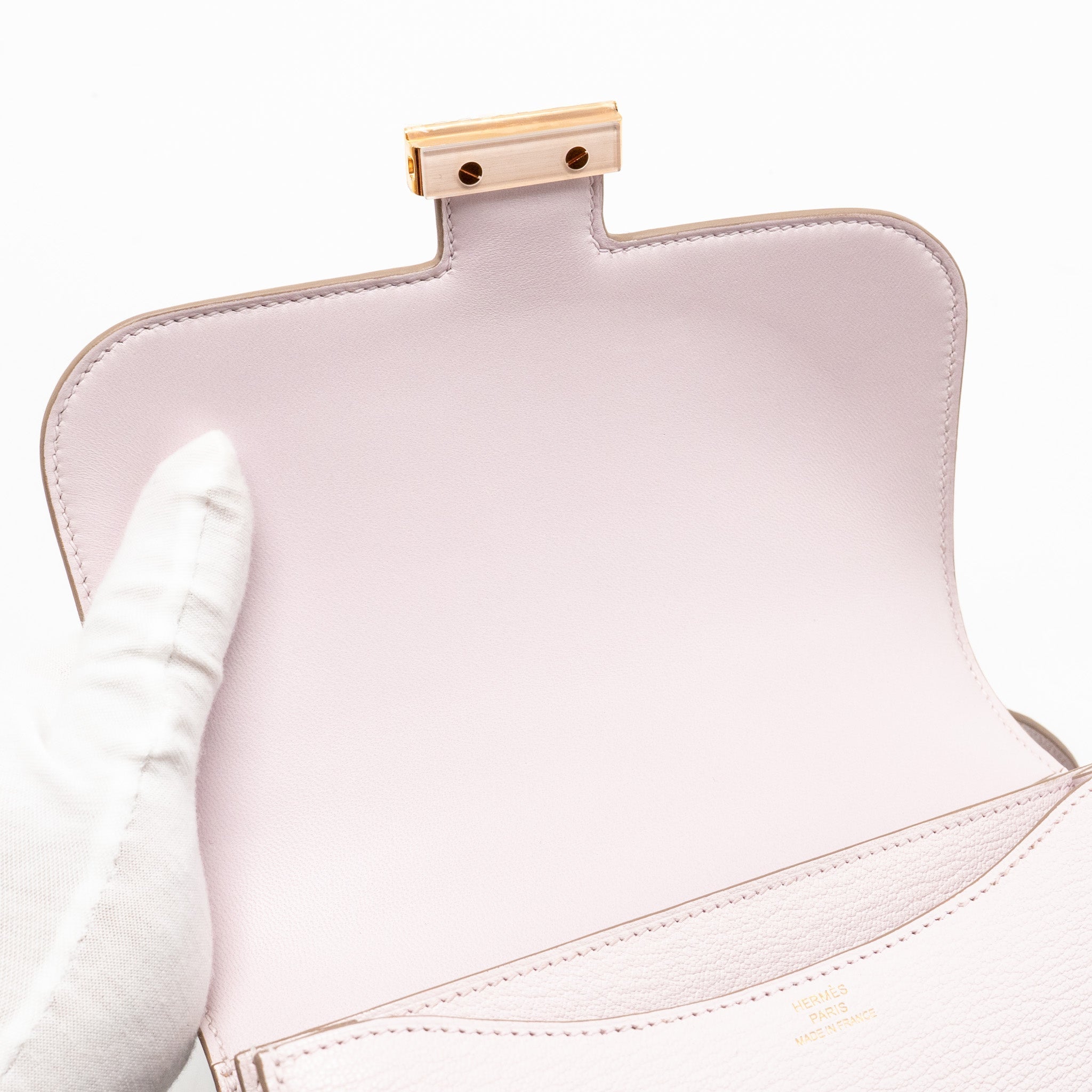HERMES MINI CONSTANCE CHEVRE MYSORE MAUVE PALE RGHW