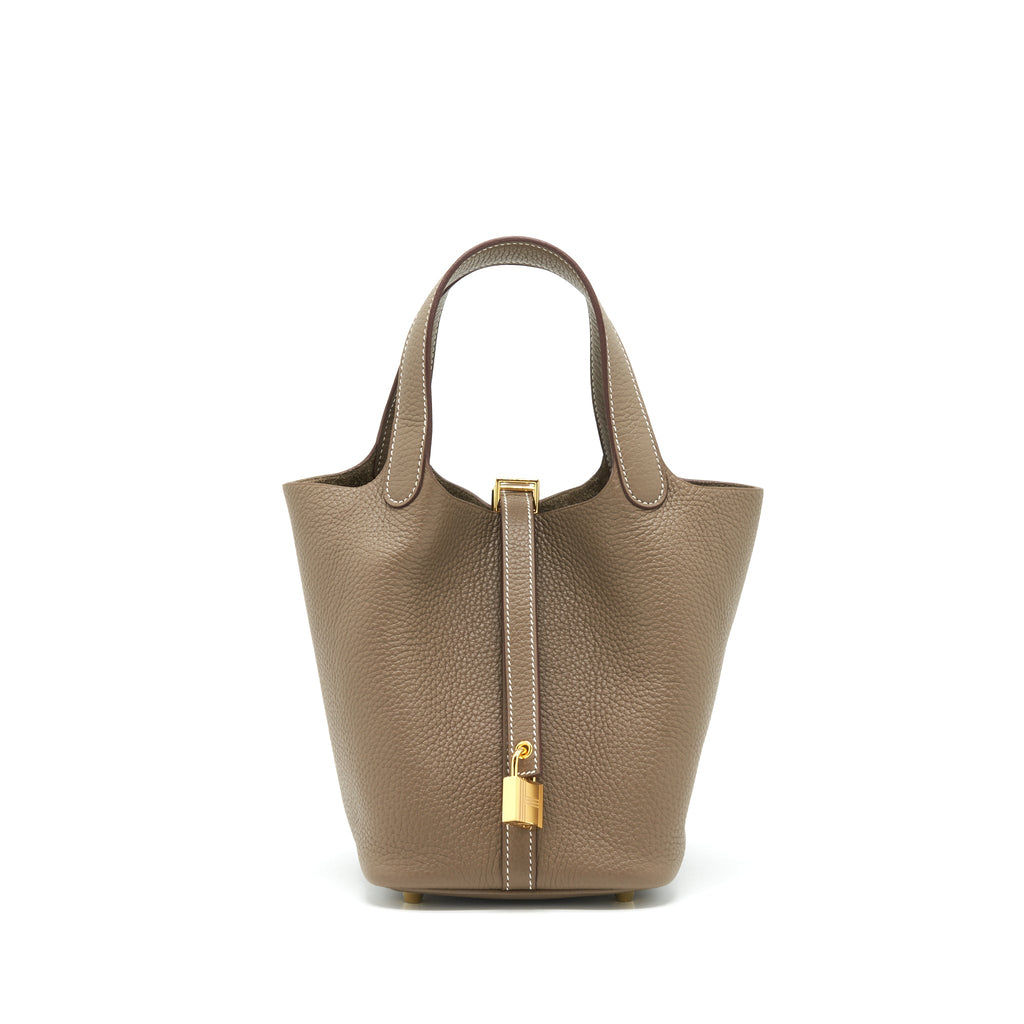 Hermes Picotin 18 Clemence Etoupe GHW
