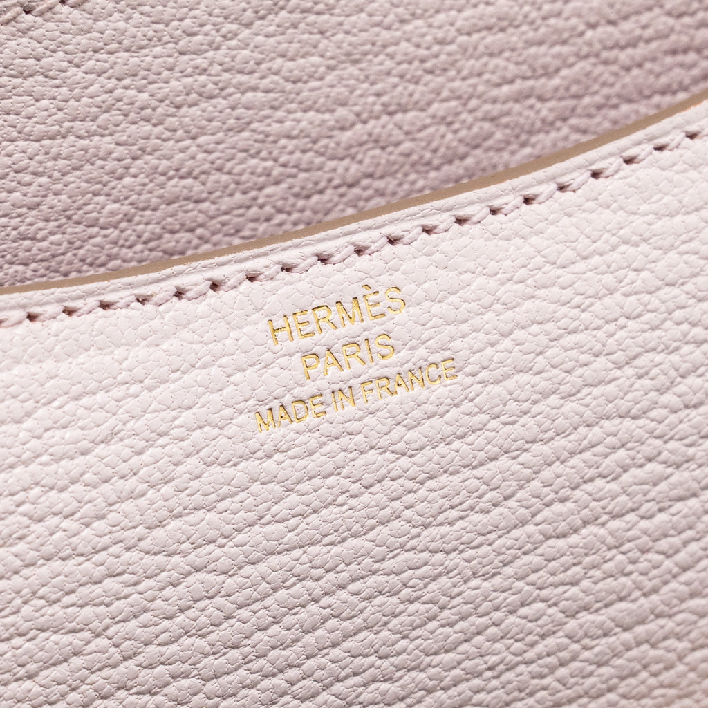 HERMES MINI CONSTANCE CHEVRE MYSORE MAUVE PALE RGHW
