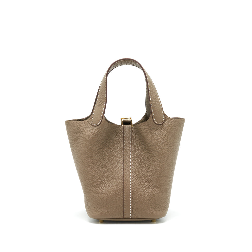 Hermes Picotin 18 Clemence Etoupe GHW